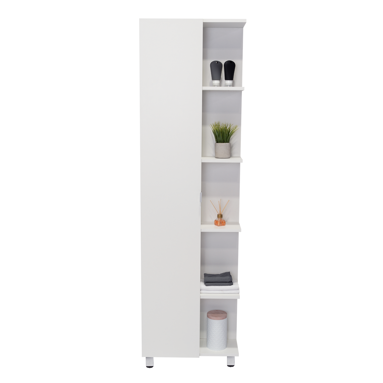 Columna de baño Urano de 158 cm con 1 puerta, gris ceniza