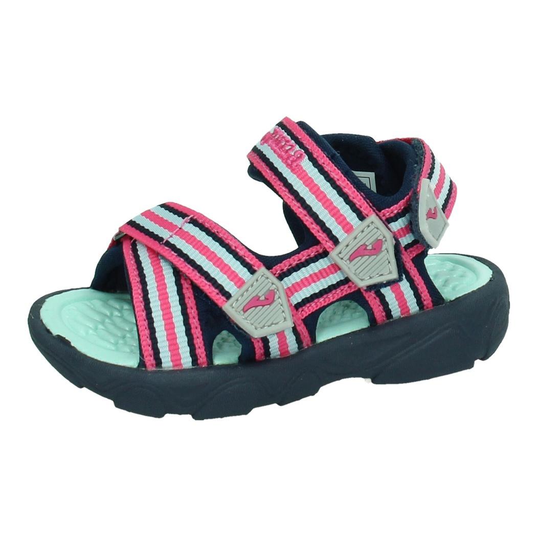 Sandalias marca JOMA para niña en color marino-fuxia. SANDALIA JOMA cierre textil adhesivo