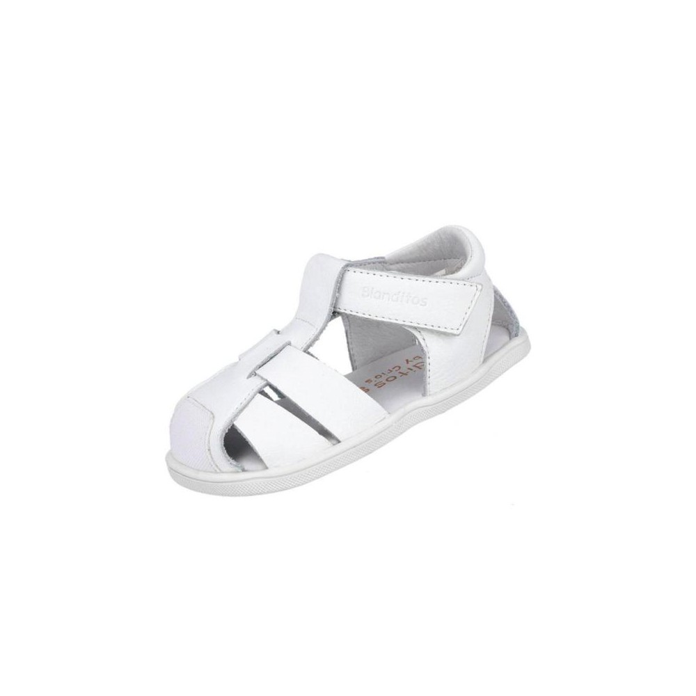 Barefoot Niño Blanditos By Crio - Zapatillas infantiles Costa Blanco de cuero blanco, diseño barefoot ergonómico y suela de goma flexible para primavera y verano