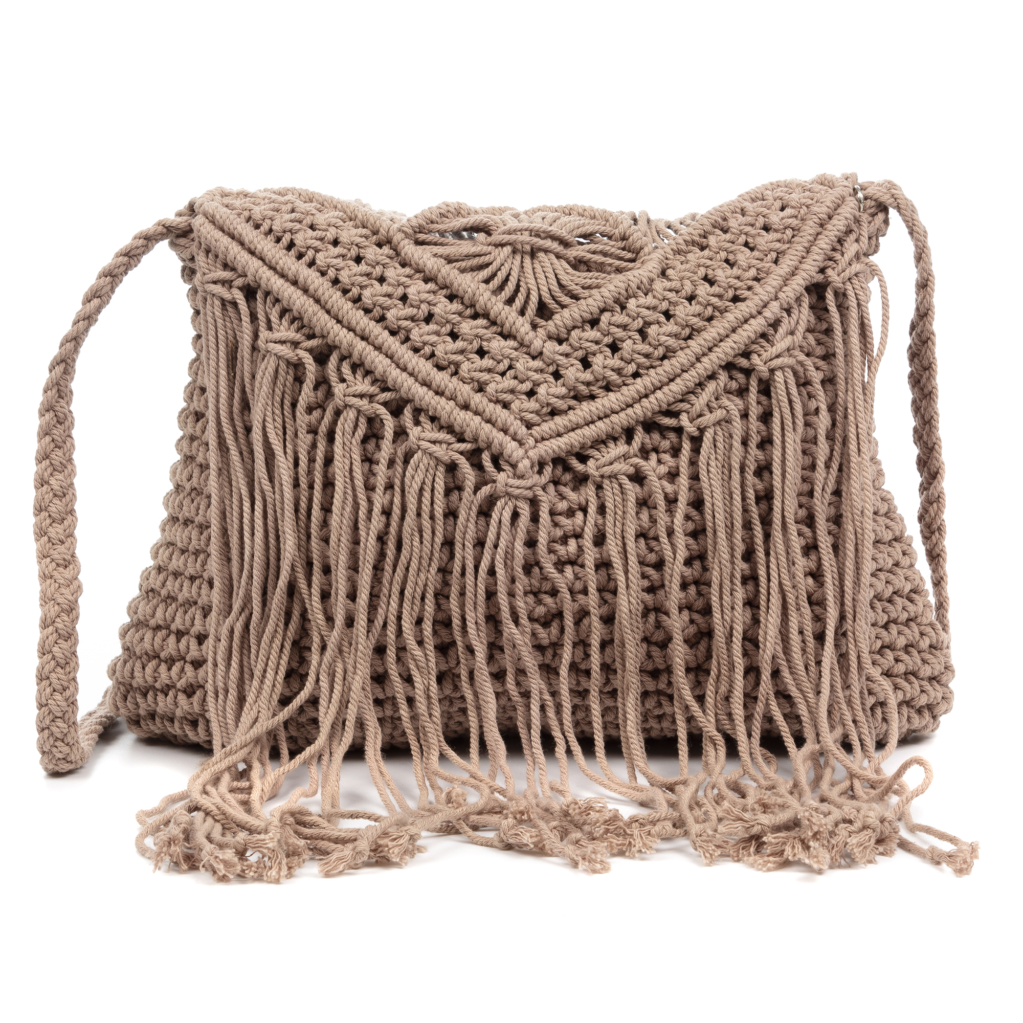 IRIA QUINTANA Zermeghedo bolso bandolera de algodón trenzado. 23x4x22 Cm.