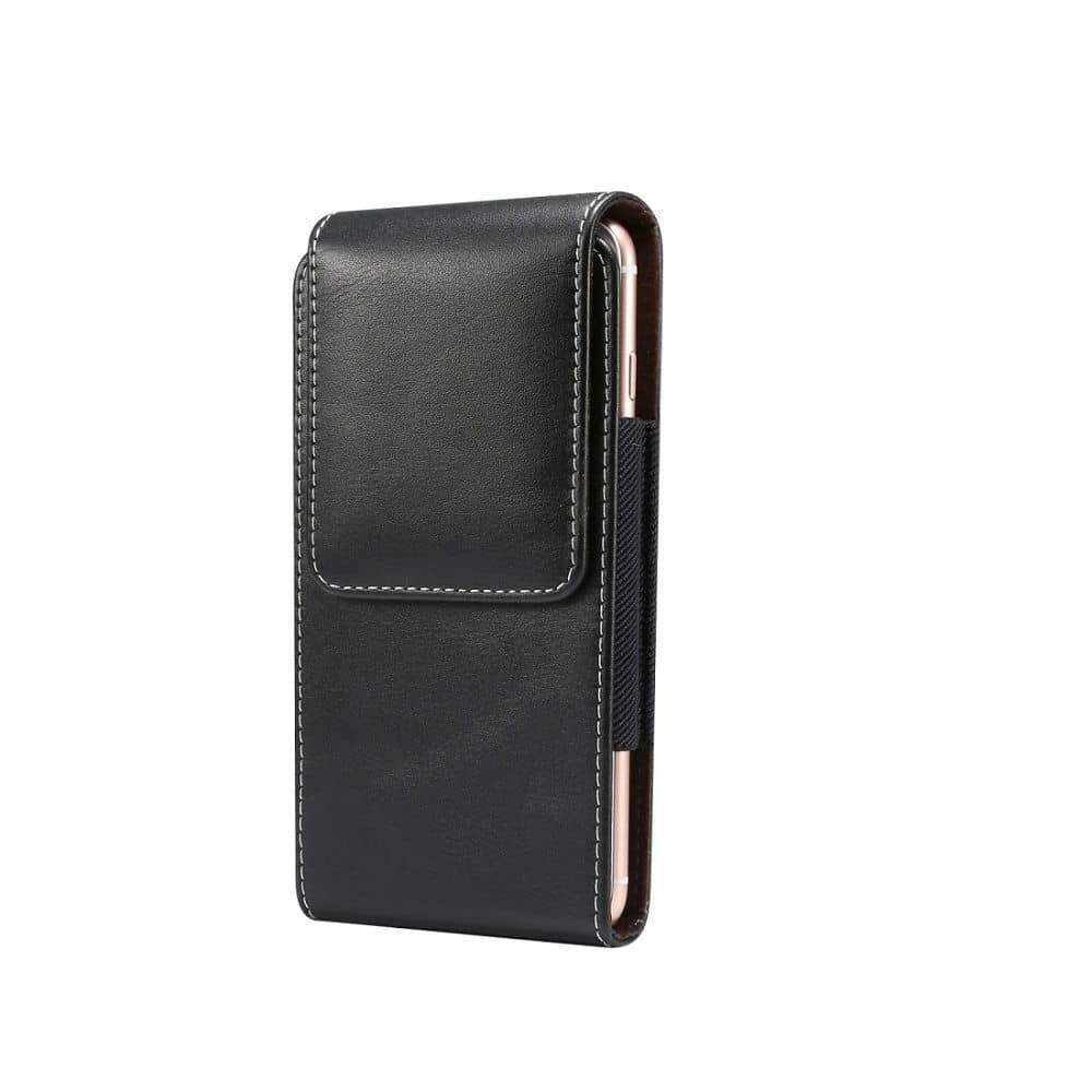 DFV mobile - Nuevo Diseño de Funda Vertical de Piel con pasador de Cinturon para BBK Vivo Y12i (2020) - Negra