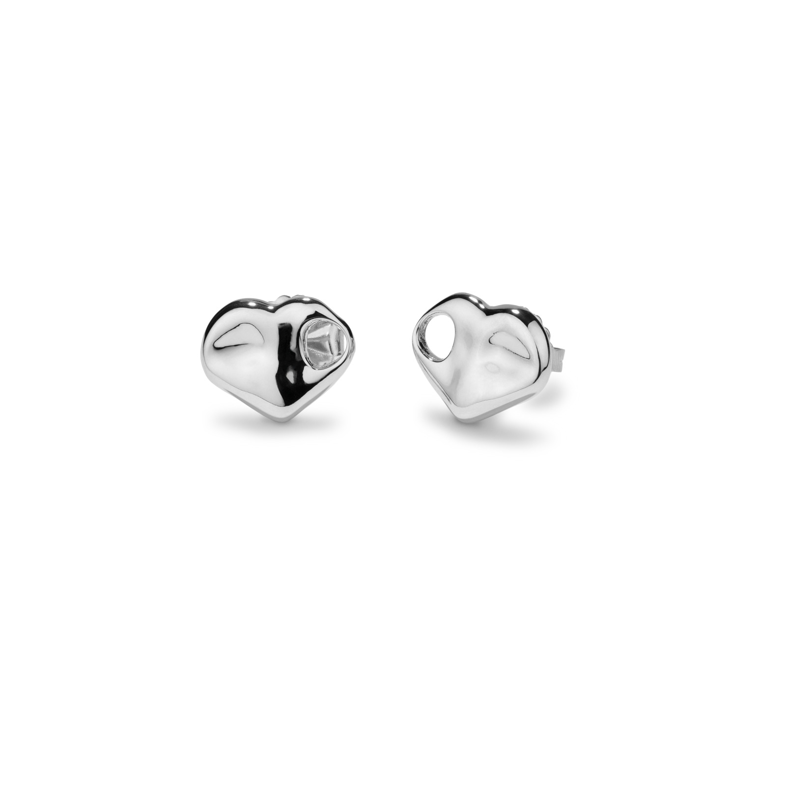Radiant Pendientes Mujer Pendientes Mujer Center Corazón Plateado De Acero Plateado Ry000444