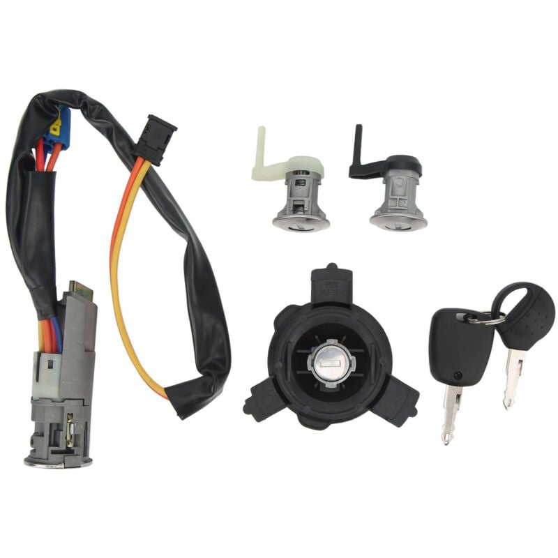 CA Complete Kit de cilindro de cerradura de vehículo con interruptor de la puerta 4162EW, repuesto para Peugeot 206 206CC