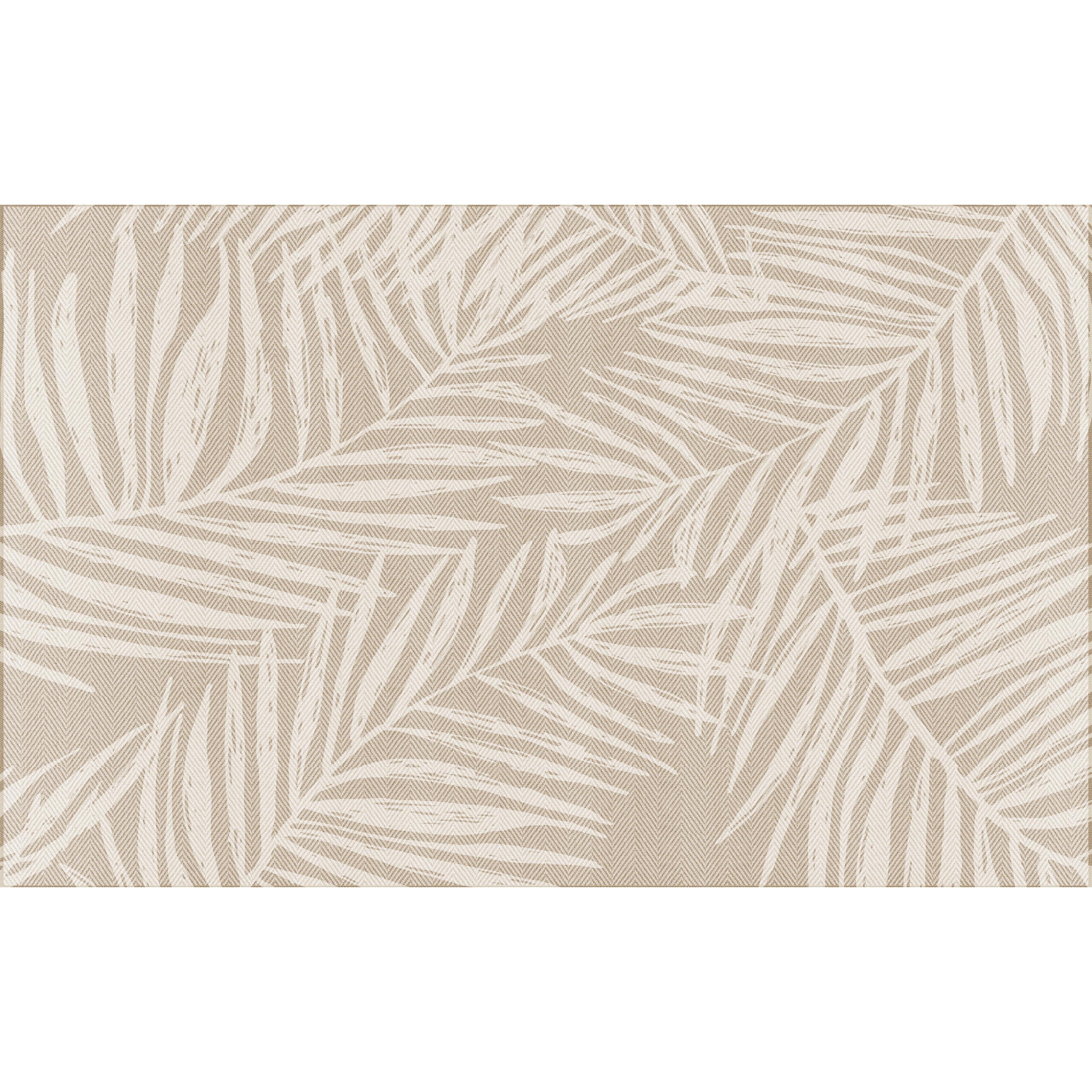 VINILIKO, Alfombra interior/exterior PVC Hojas beige, imitación textura natural