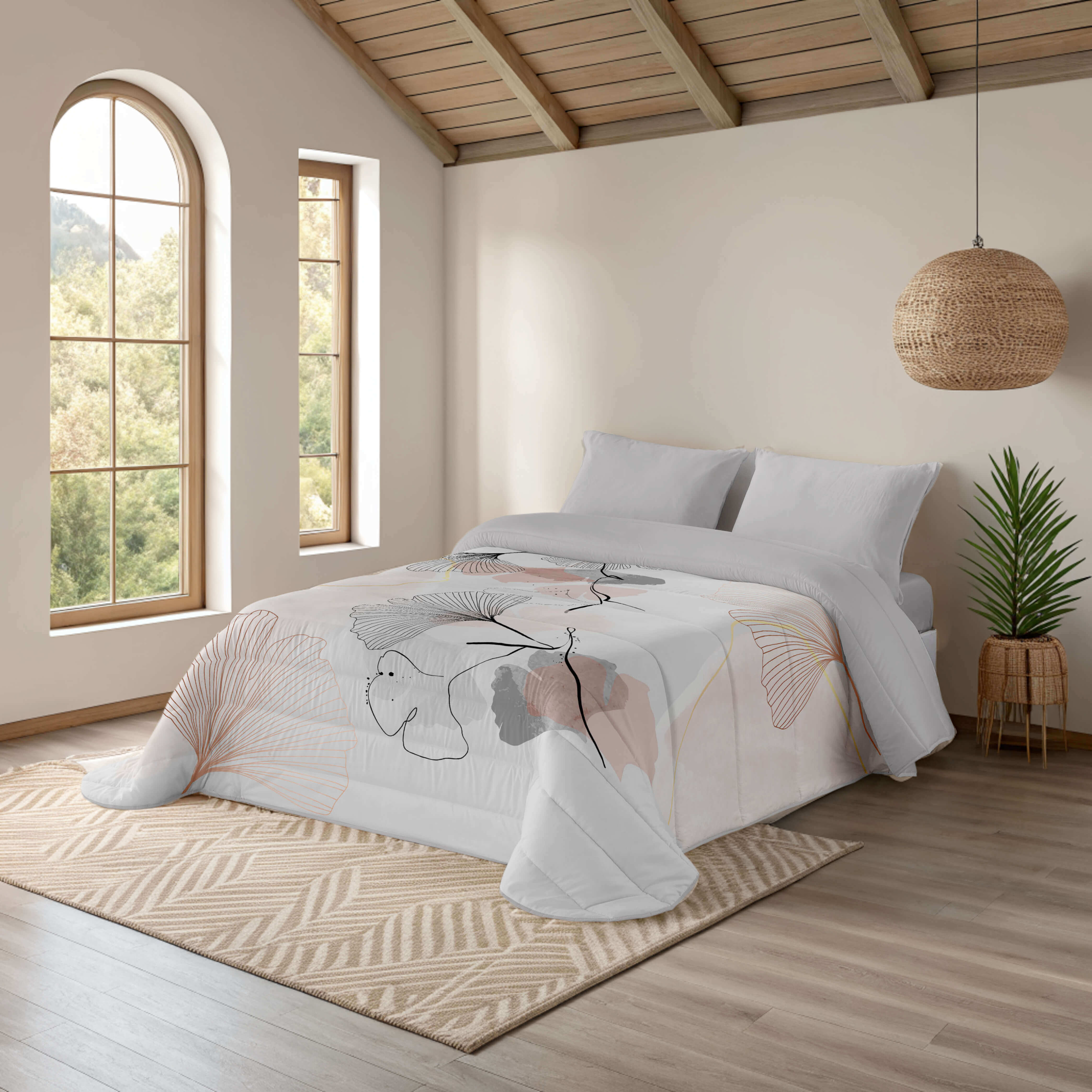 Naturals - Edredón Nórdico 300 gr Estampado - Microfibra Extrasuave -  Acolchado Gran Confort, Antialérgico y Transpirable - Cama 90/135/150/180 - Fabricado en España