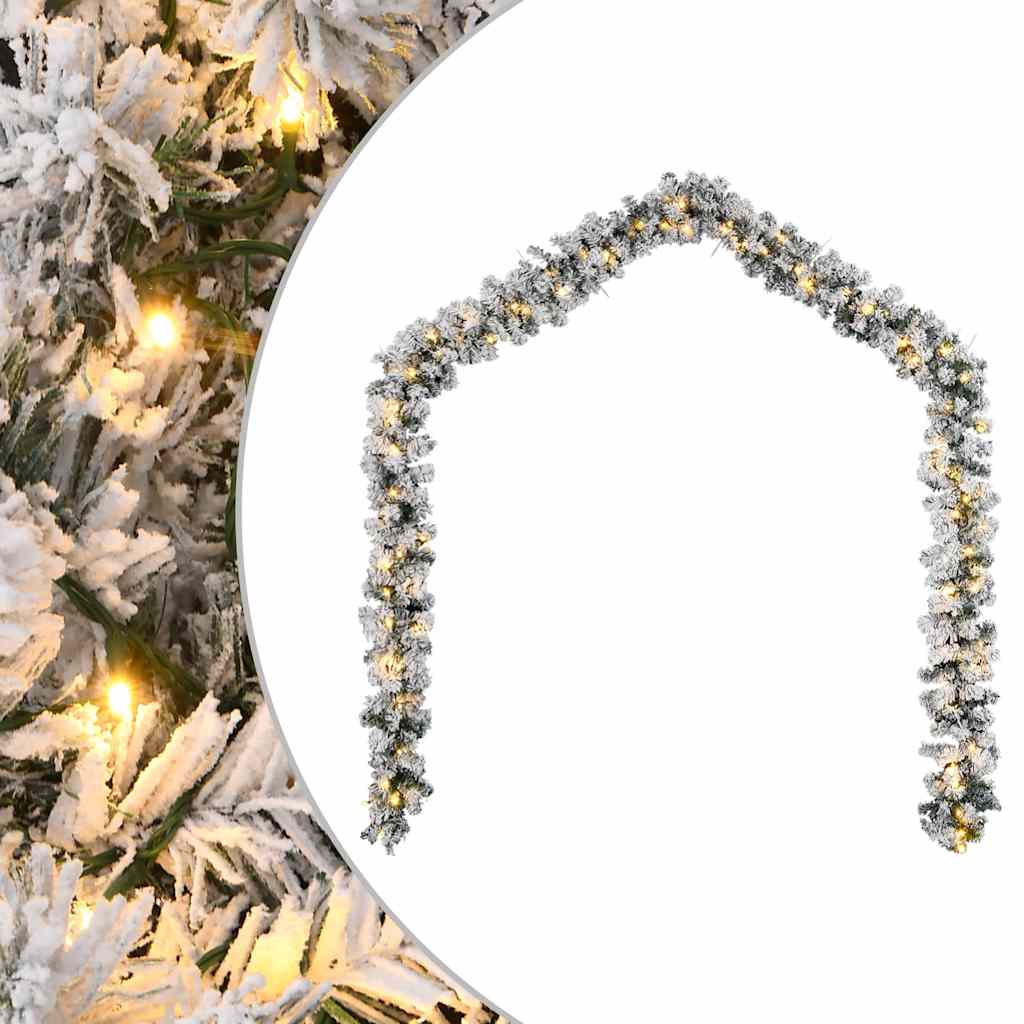 vidaXL Guirnalda de Navidad con Nieve Flocada PVC Decoración Fiesta Multitalle