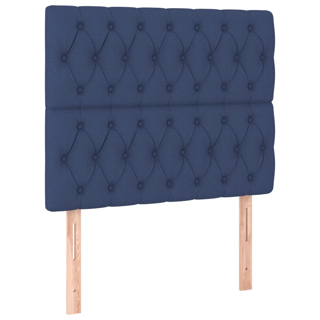 vidaXL Cabecero con luces LED tela azul 90x7x118/128 cm