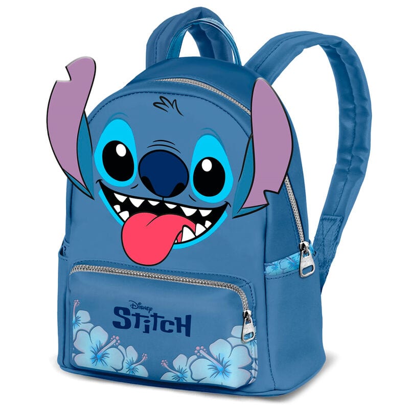 Mochilas Stitch Disney, Licencia Oficial, Compartimento Principal y Bolsillo Delantero con Cremallera, Bolsillos Laterales, Forro Interior, Tirantes Acolchados, para Uso Diario y Viaje