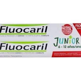 Fluocaril Duplo Pasta Junior Sabor Frutos Rojos 2X75Ml