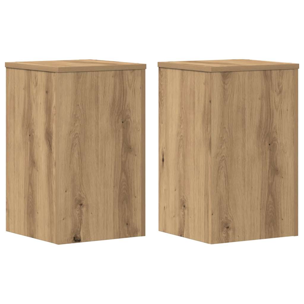 vidaXL Soportes de plantas 2 uds madera roble artisian 30x30x50 cm