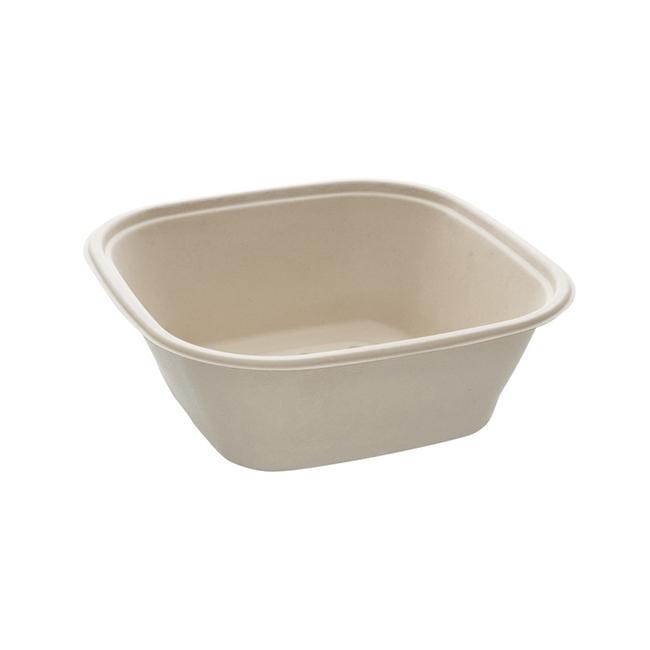 MONOUSO | Bol Caña de Azúcar Cuadrado Natural 3500ml 27cm (50 Uds)