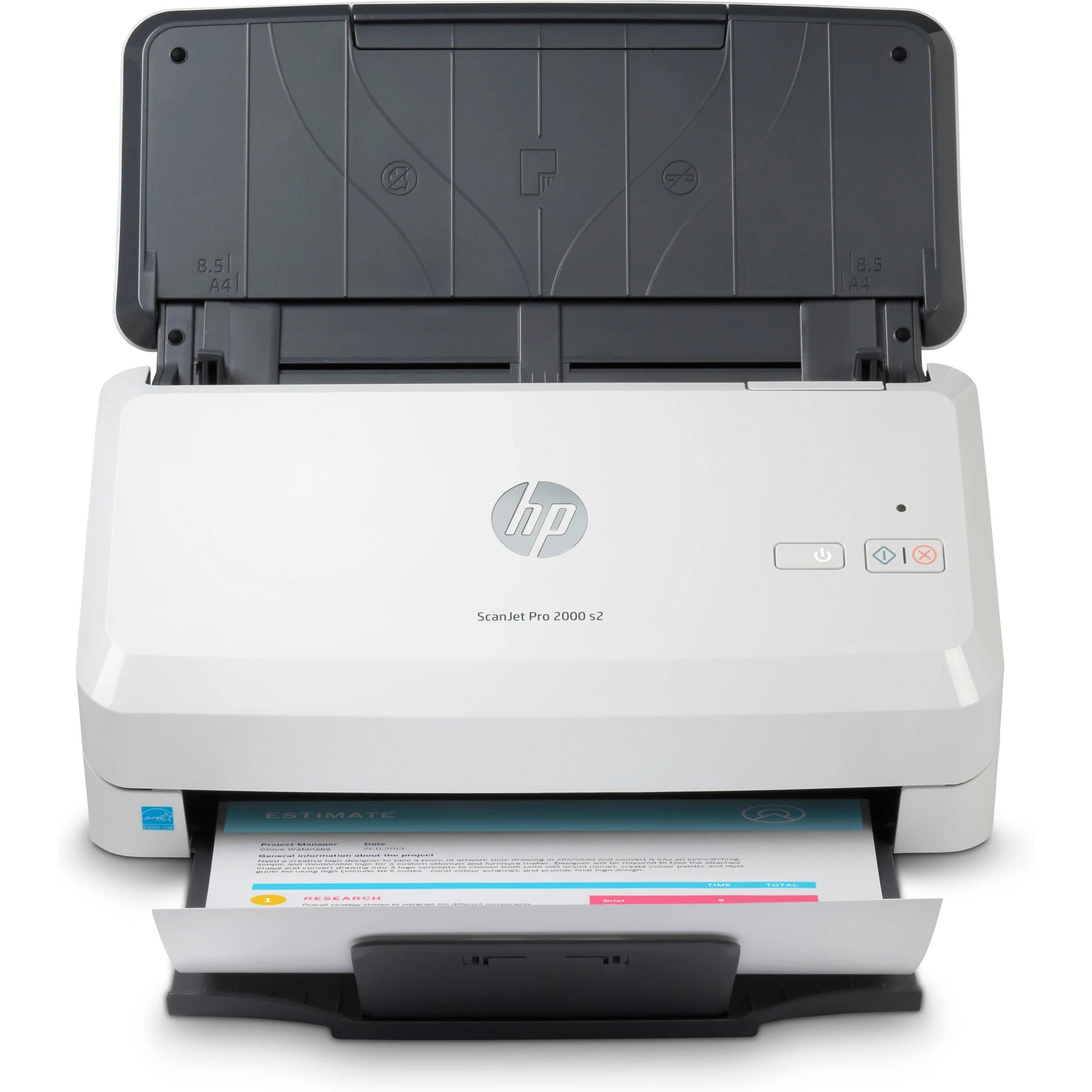 HP - Escáner HP Scanjet Pro 2000 s2 de sobremesa 600 x 600 ppp con alimentador automático de 50 hojas y escaneo a dos caras para oficina