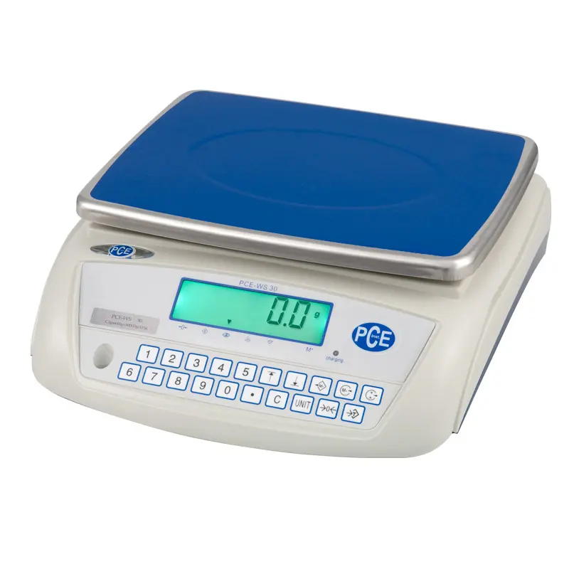 Balanza de precisión económica / con un rango de pesado de hasta 30 kg / de alta precisión / puerto RS-232 / alimentación mediante componente de red o acumulador interno / PCE Instruments