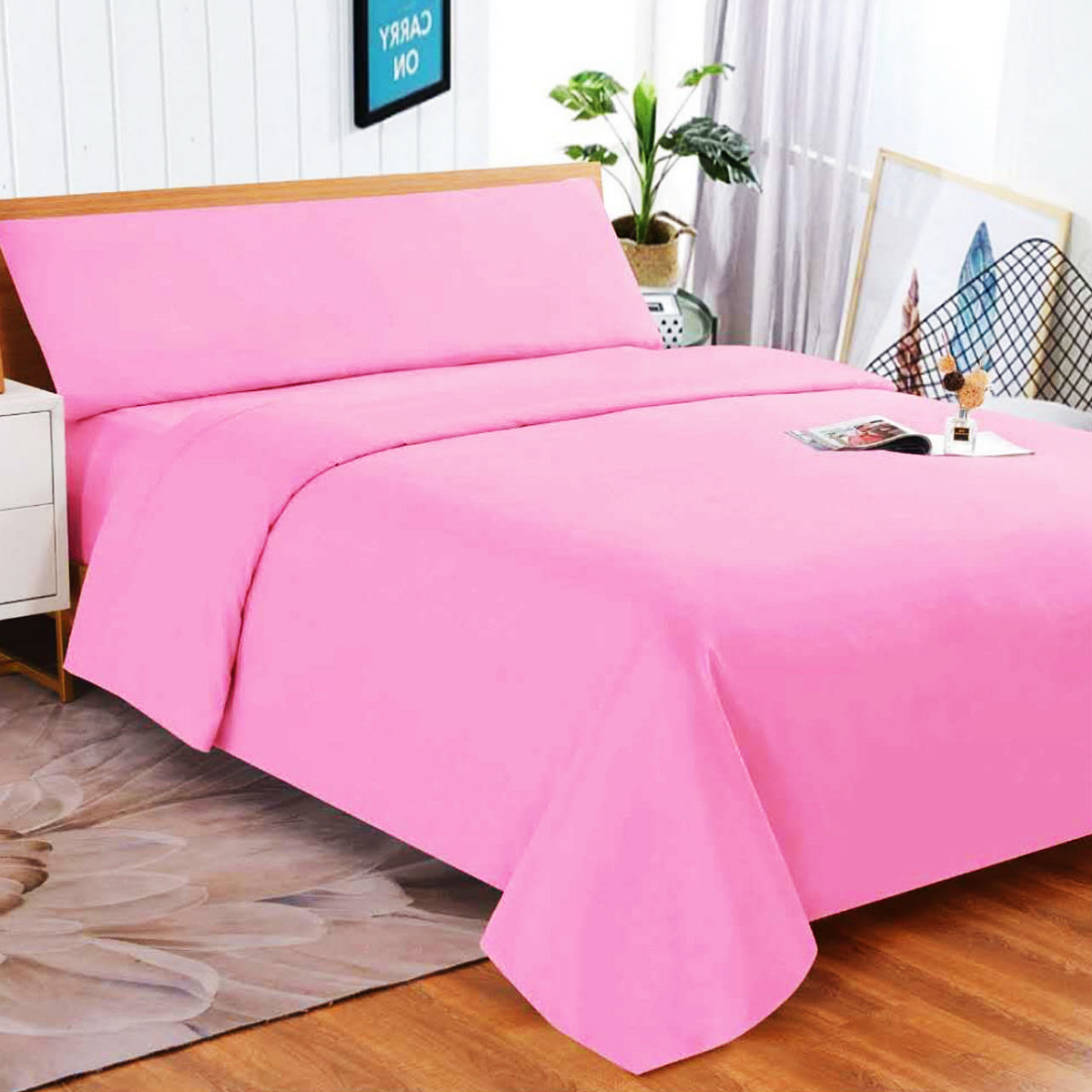 Juego de Sábanas Cama 90cm 105cm 135cm 150cm 180cm Microfibra Juego 3 y 4piezas con  Sábanas Bajera Ajustable Encimera y  Fundas de Almohada