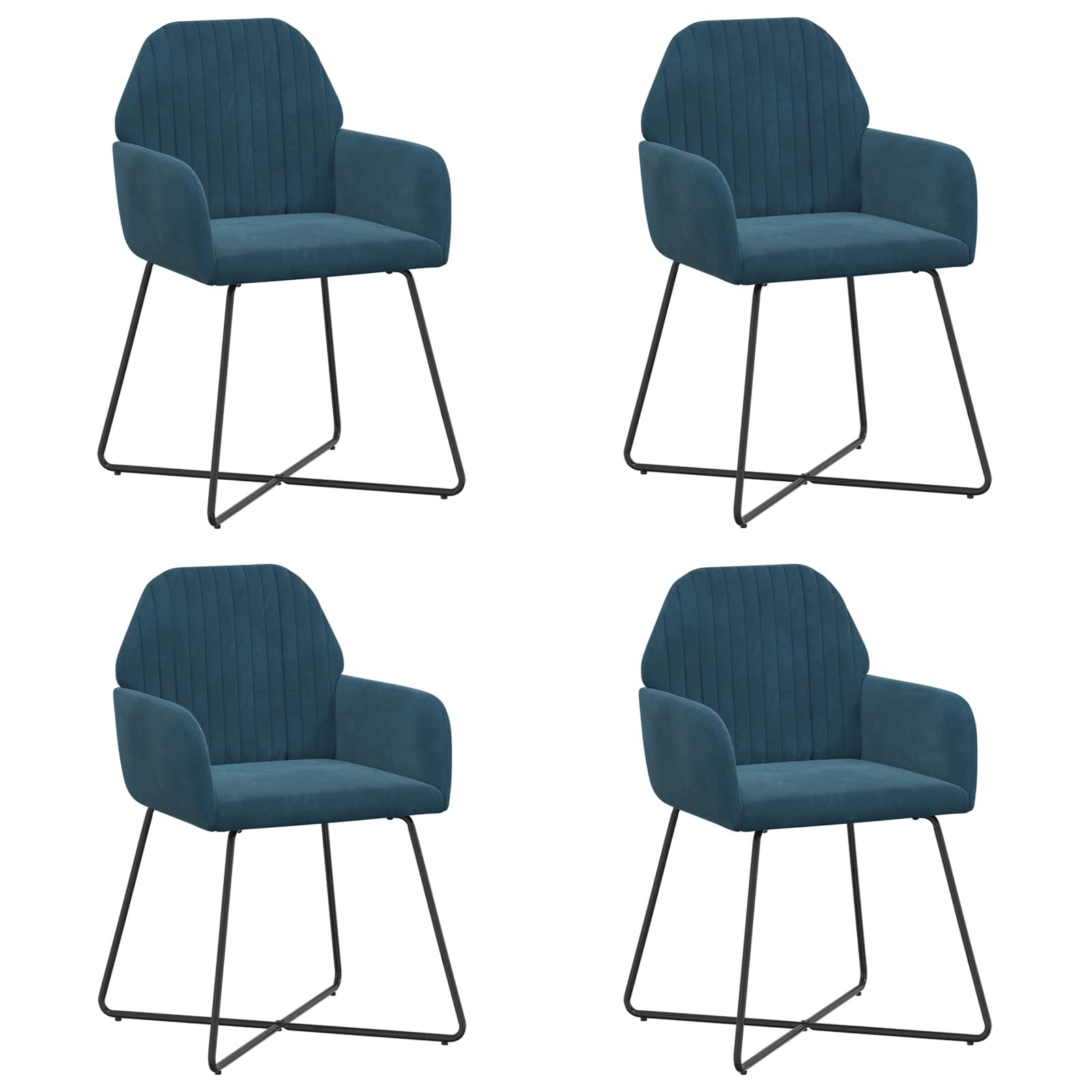vidaXL Sillas de comedor 4 uds. Terciopelo 55 x 50 x 84 cm Multicolor