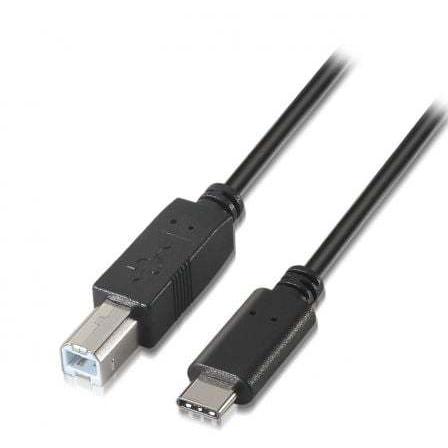 Cable USB 2.0 Impresora Aisens A107-0053/ USB Tipo-C Macho - USB Tipo-B Macho/ Hasta 9W/ 625Mbps/ 1m