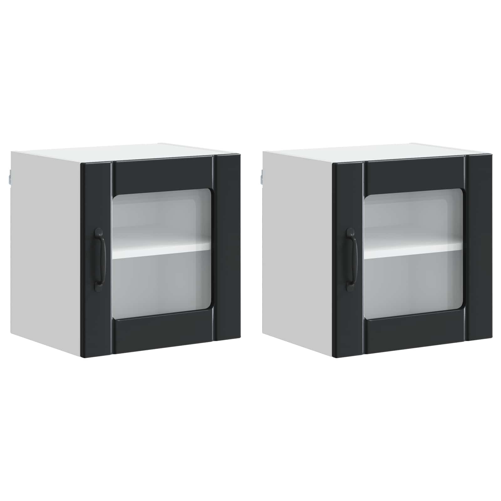vidaXL Armario de vidrio para pared LUCCA 2 uds. Madera de Ingeniería 40 x 31 x 40 cm Multicolor
