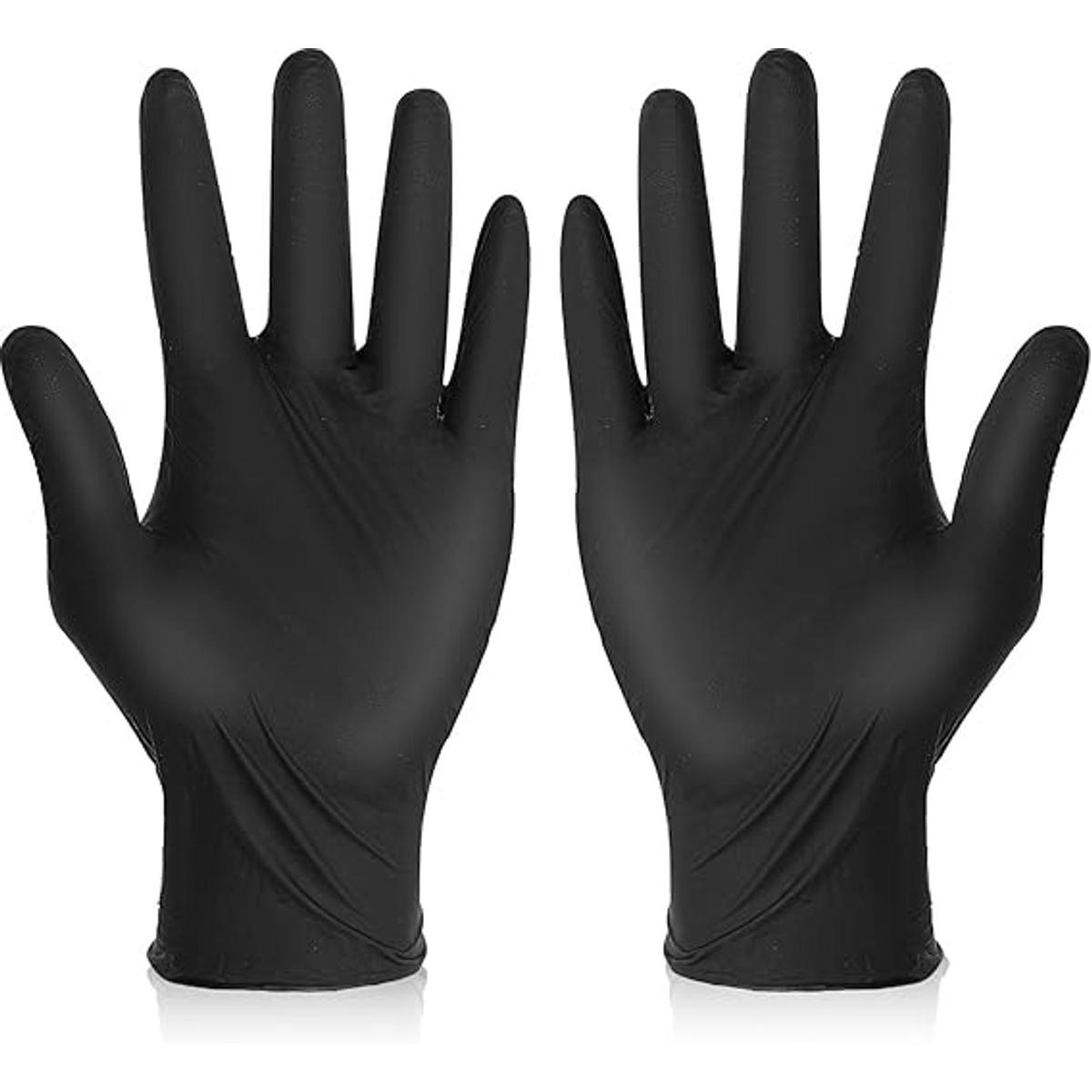 50 pares de guantes - Guantes de limpieza reutilizables - Guantes de goma negros - Accesorios profesionales antideslizantes y elásticos para teñir el cabello - Talla L