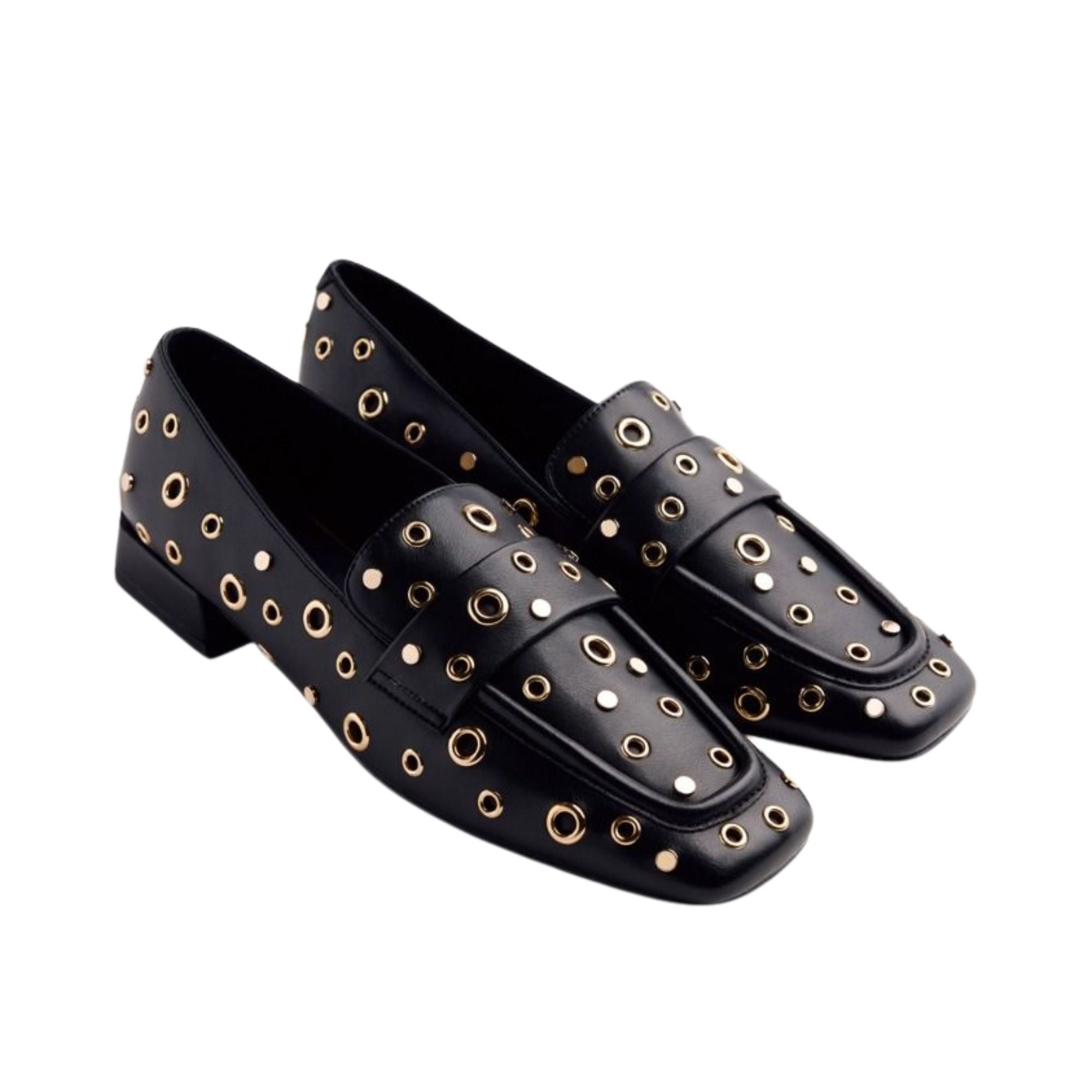 Gioseppo – Imlay 76889-P_Negro – Mocasines Con Ollados Y Tachas Con Tacón De 2,5 Cm. - Mujer