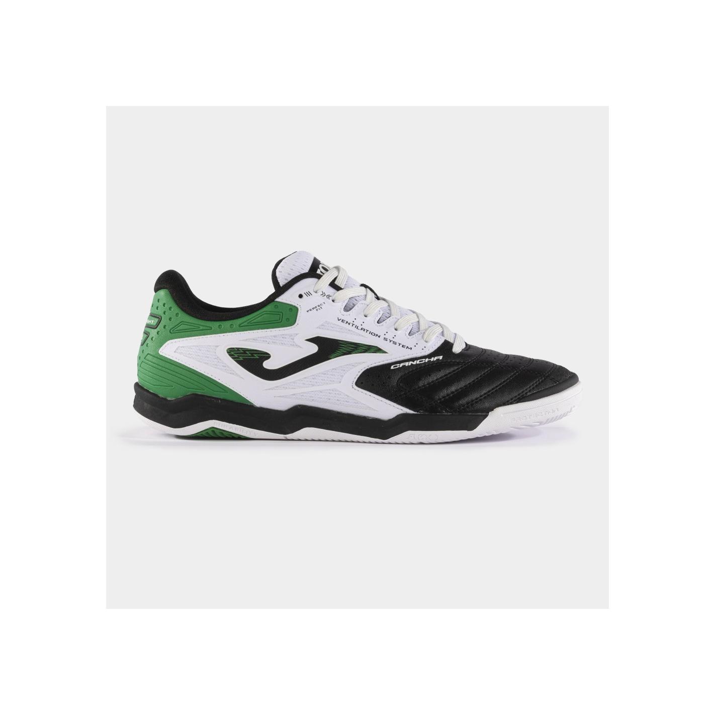 JOMA ZAPATILLAS INDOOR CANCHA 2401 IN COLOR BLANCO CON NEGRO Y VERDE