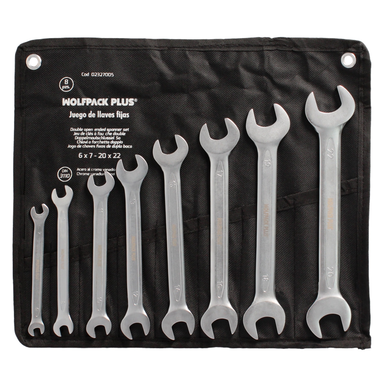 SANCO STORE - WOLFPACK LINEA PROFESIONAL Juego Llaves Fijas Wolfpack Plus 8 Piezas