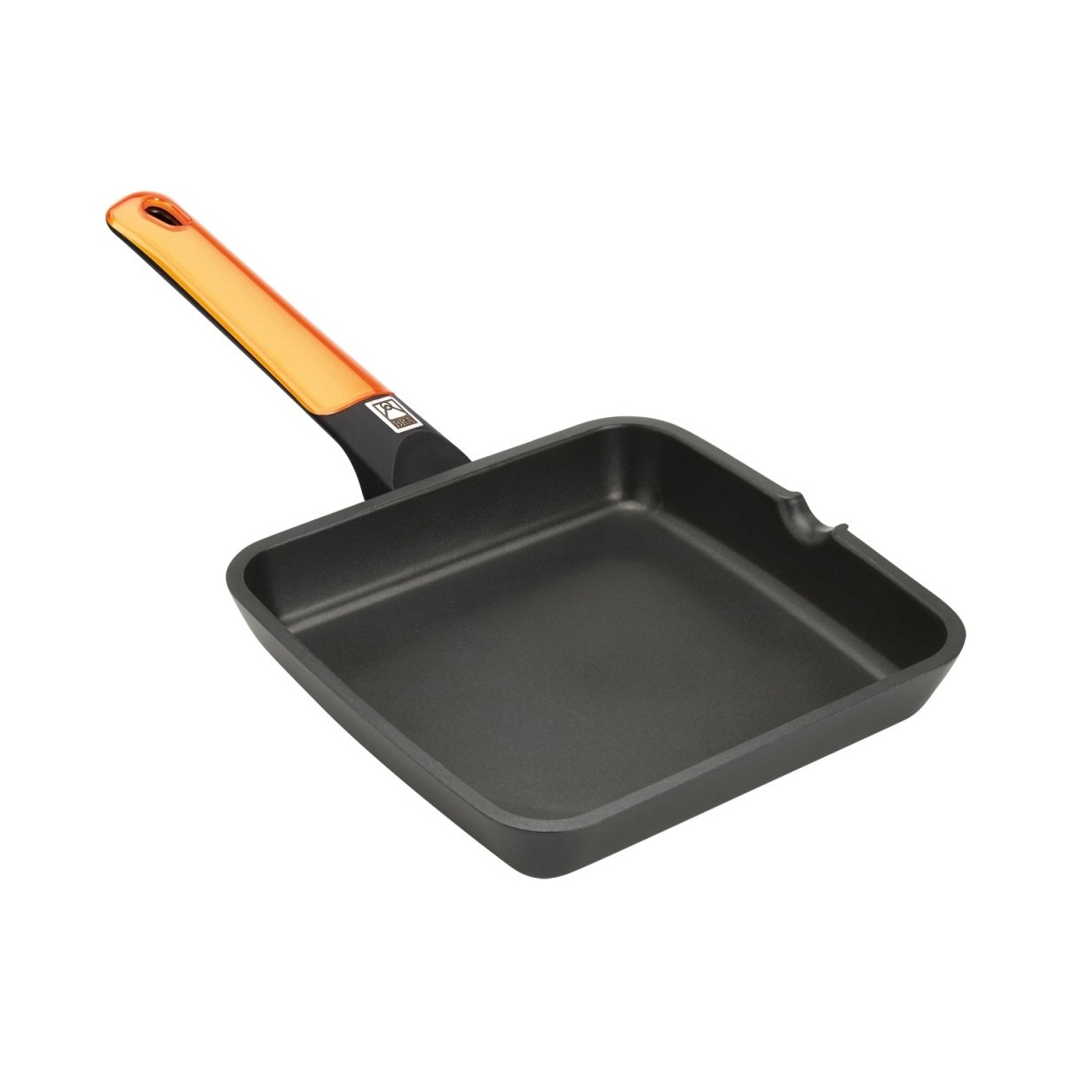 Bra - Grill Liso Efficient Orange, De 22 a 28 cm, Robusto, Aluminio Fundido, Apto Inducción, Temperatura Perfecta, Profesional