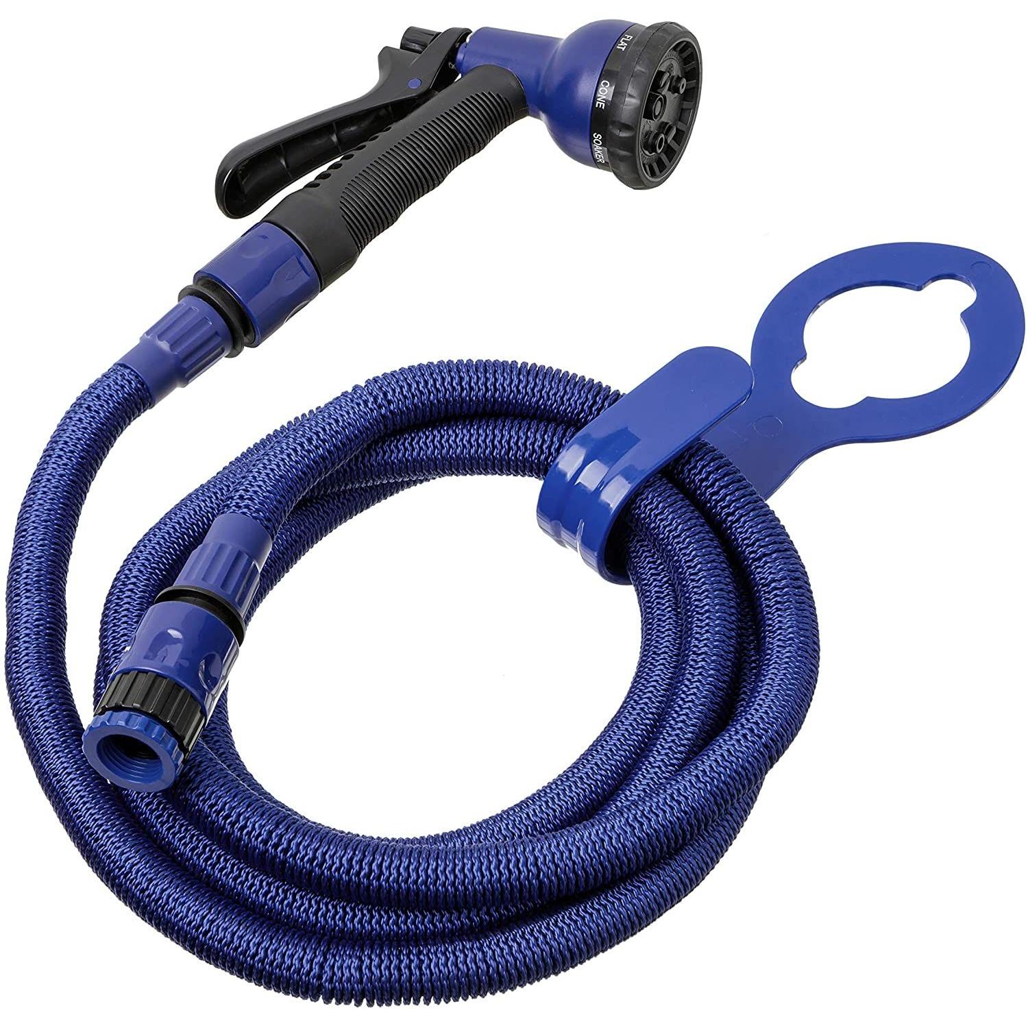 Manguera extensible Superflex | TATAY - Manguera con asa y recubrimiento exterior flexible de poliéster 100%, 7.5 metros, color azul // Ref: 97631