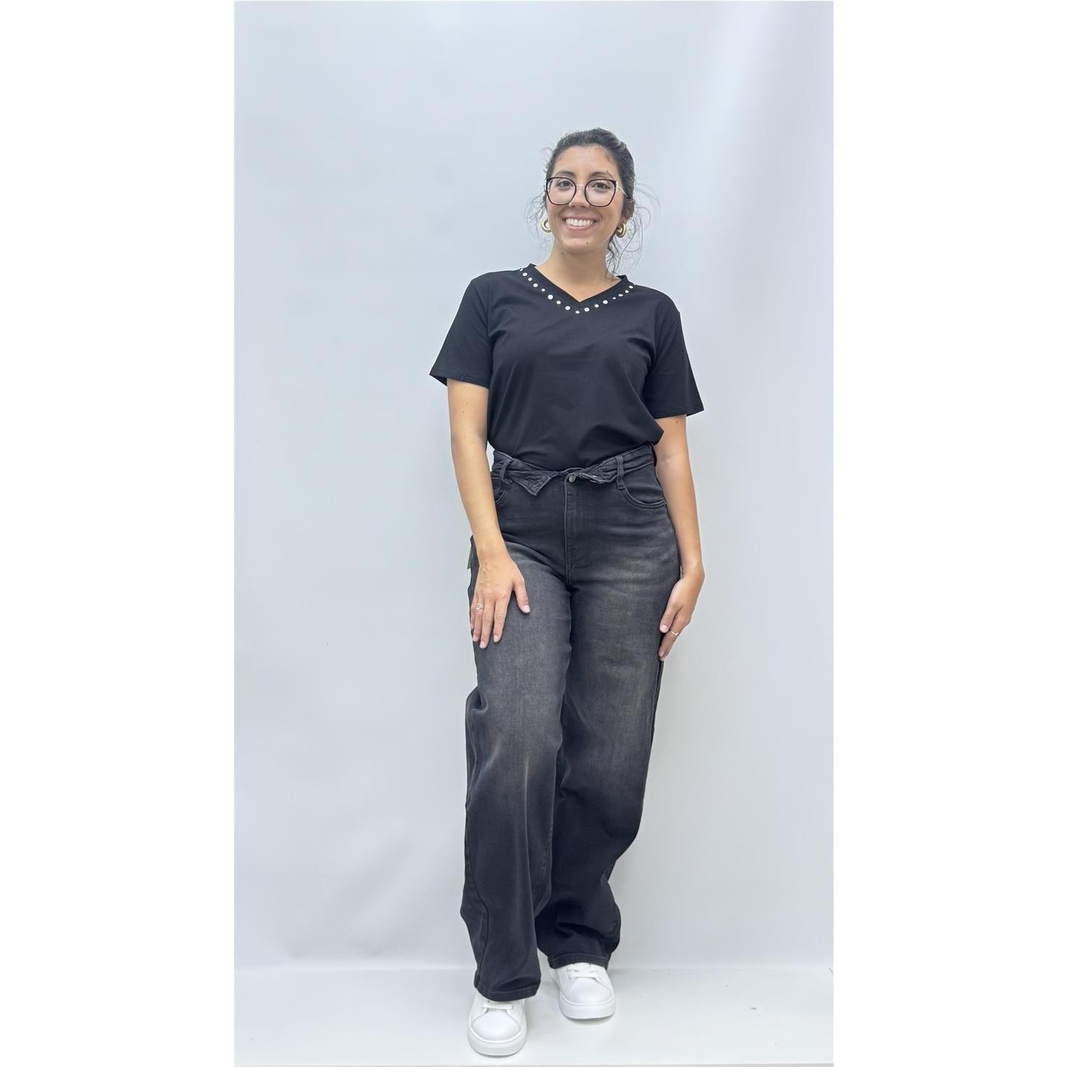 Pantalon Doble Cinturilla Negro