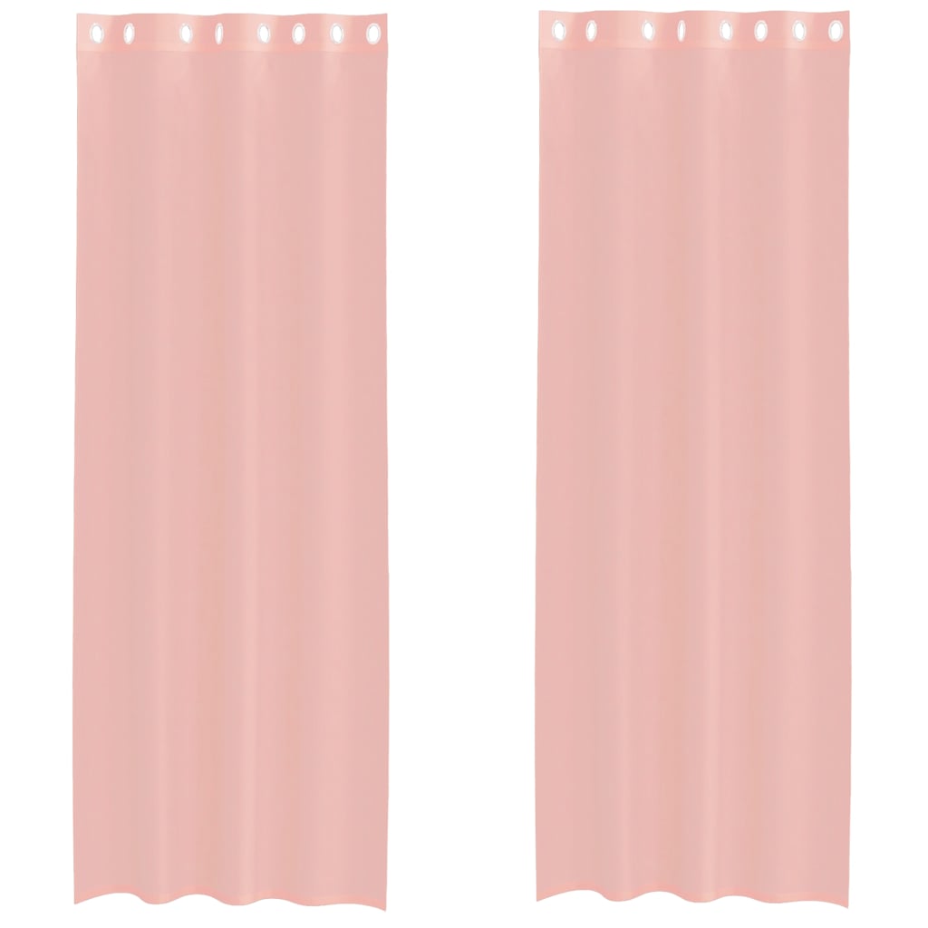 vidaXL Cortinas de gasa con ojales 2 uds 140x260 cm
