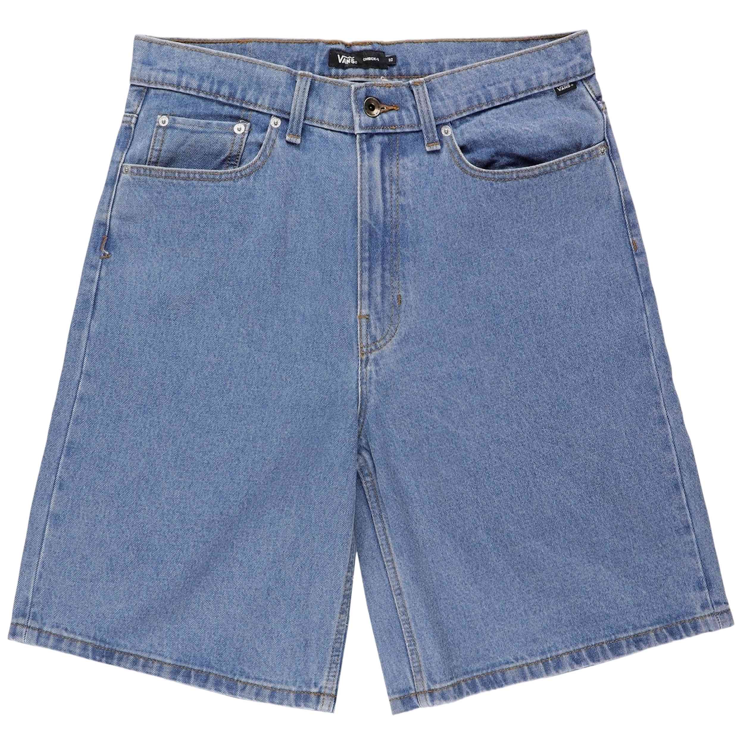 Pantalón Vans modelo Check-5 Baggy Denim Short Stonewash/Blue en color Azul
