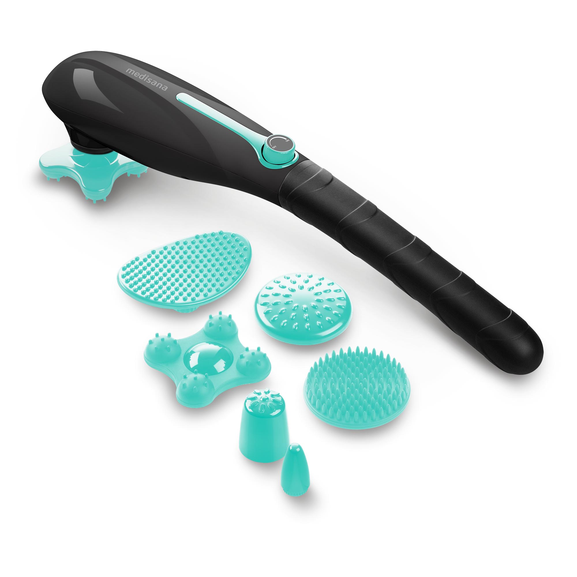 medisana HM 650 | masajeador de mano con potente masaje tapping, 6 accesorios y uso inalámbrico
