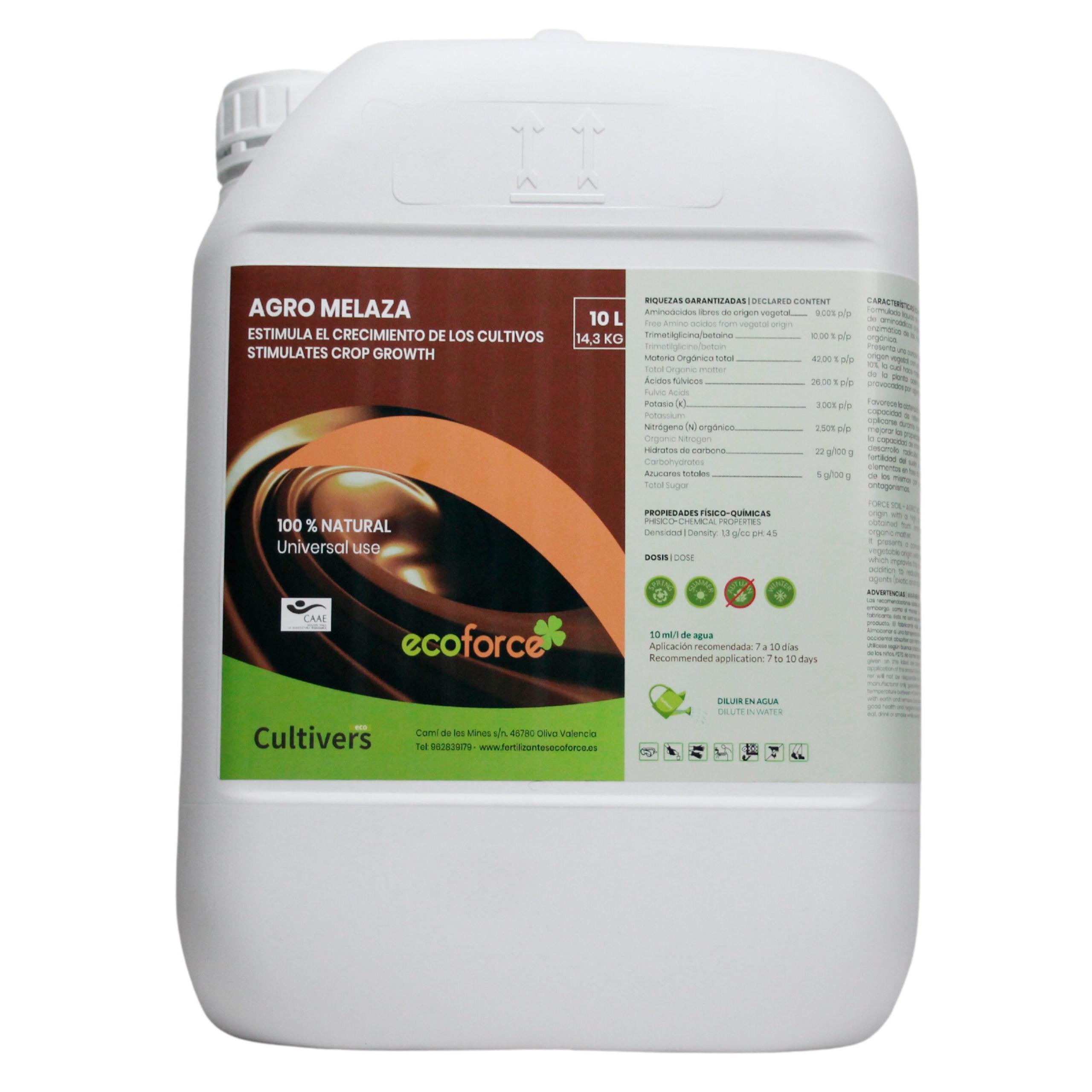 CULTIVERS Melaza de caña para plantas Ecológica 10 L