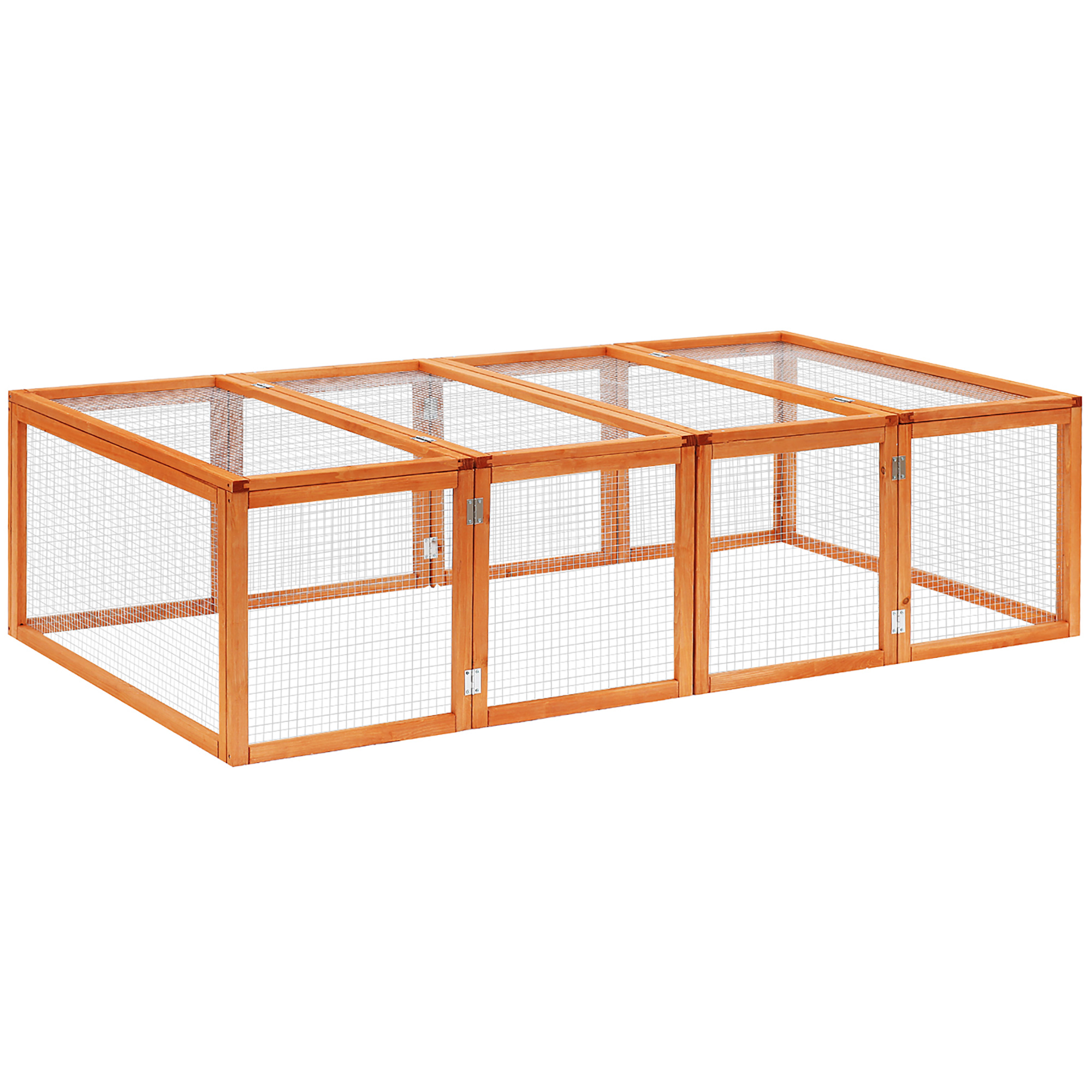 PawHut Conejera para animales pequeños, recinto para animales pequeños, recinto para exteriores, jaula para animales pequeños con puerta, conejera para cobayas, recinto para exteriores, casa para animales pequeños , natural 181 x 100 x 48 cm