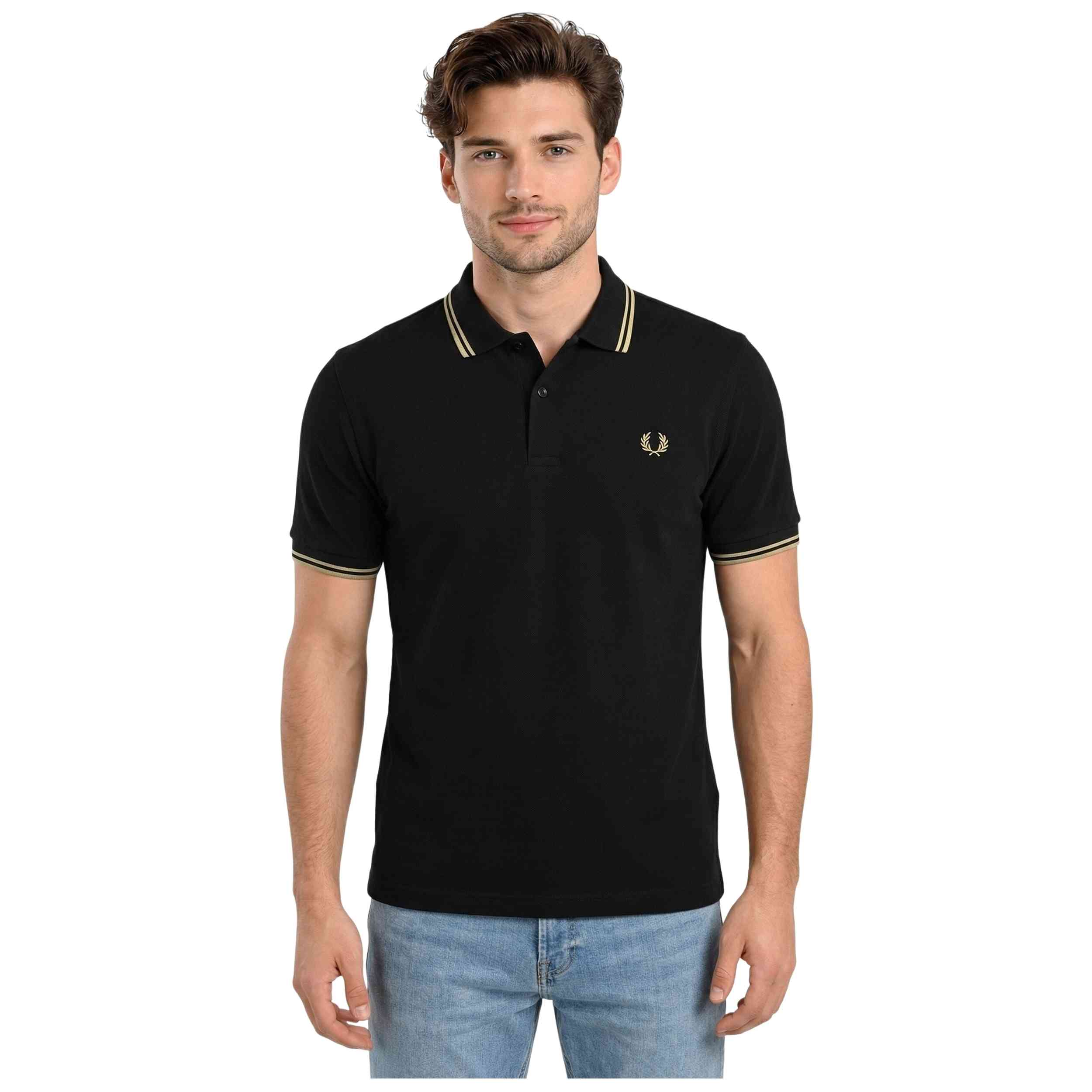 Polo De Manga Corta Fred Perry modelo M3600 para Hombre en color Negro