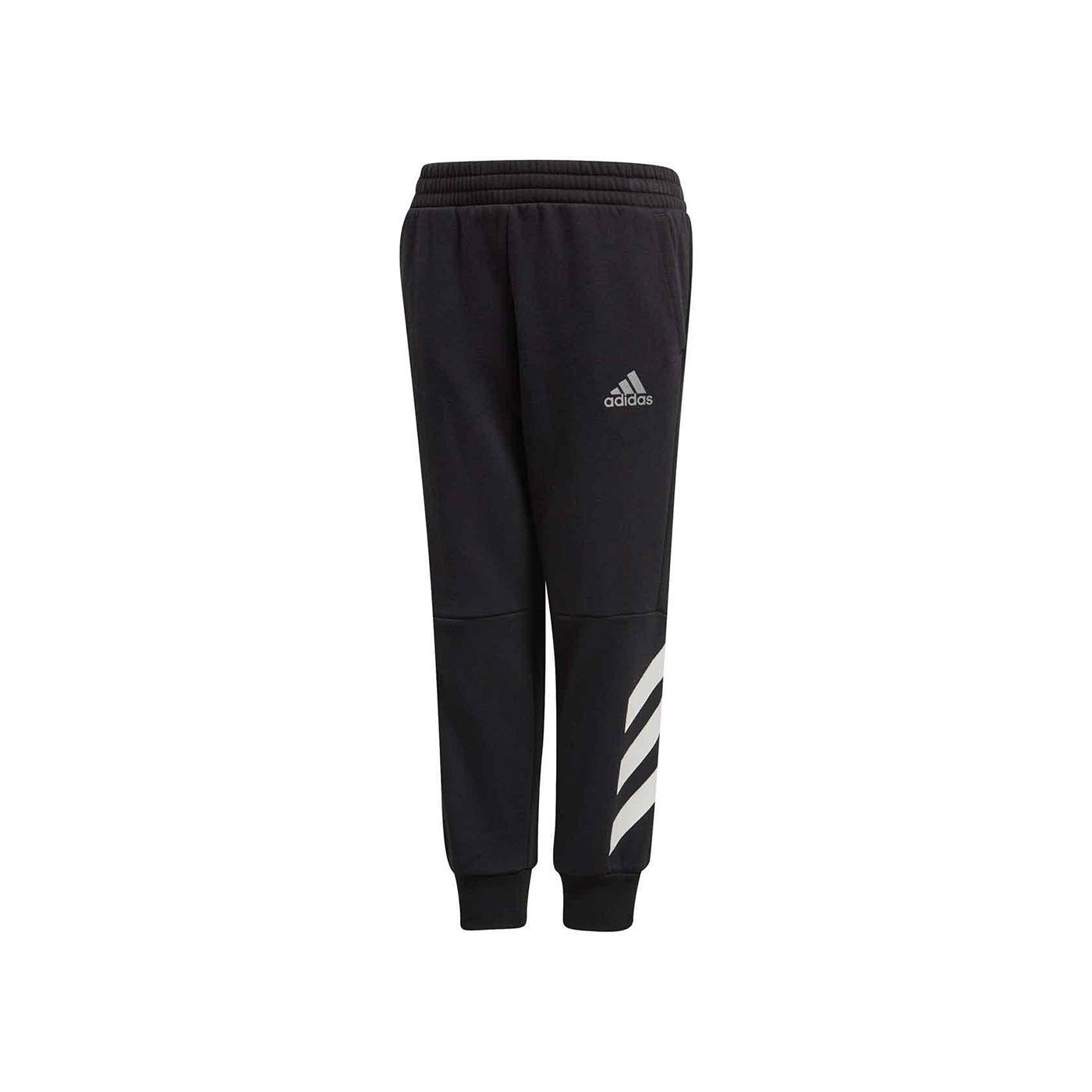 Adidas Pantalón Comfi Niño Negro Ajustado Cálido con Bolsillos