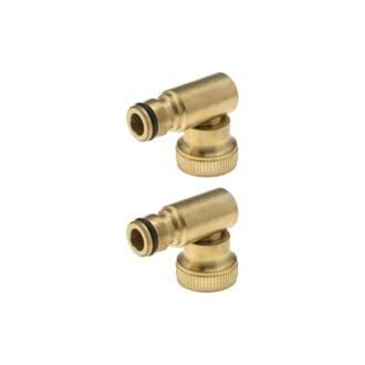 CA Conector de manguera de 3/4", 2 unidades, latón, rosca hembra de 3/4", conexión rápida giratoria (dirección de giro)