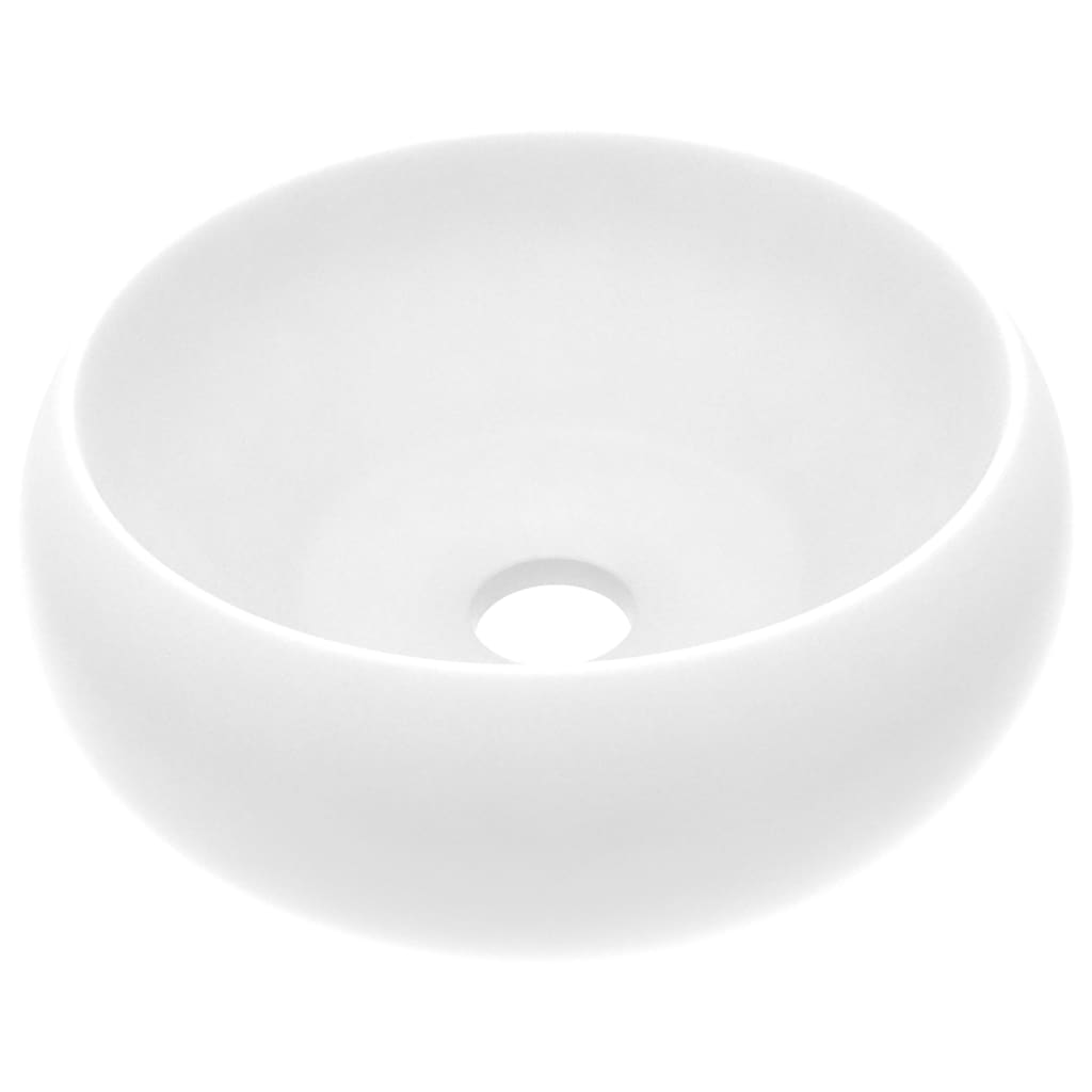 vidaXL Lavabo de Lujo Redondo Cerámica Mate 40x15 cm Tocador Vasija Color matte light blue, matte white, matte cream y mas