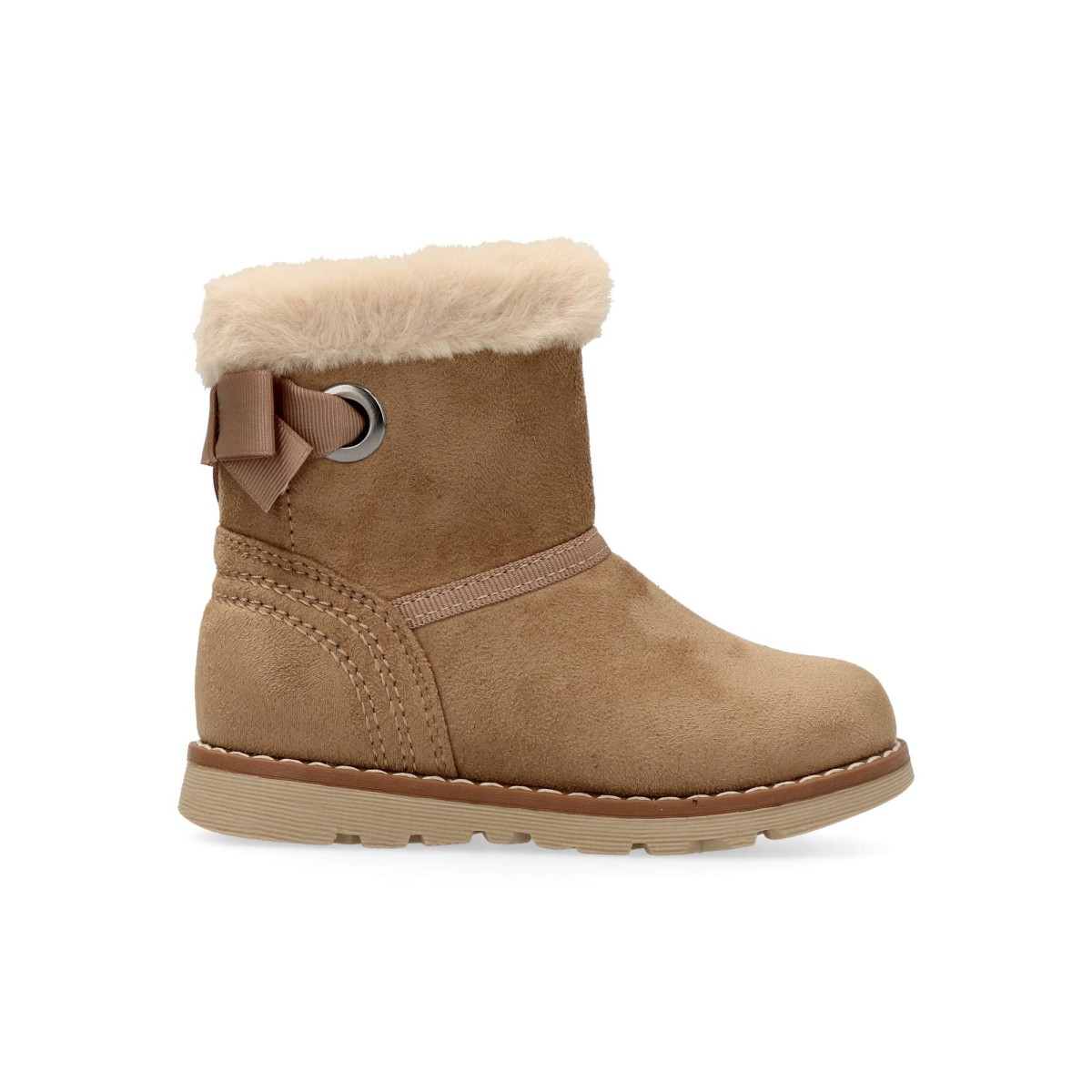 Chicco - Botines de niña con collarín forrado de pelo, cierre de cremallera y plantilla Impronta Naturale, transpirables y flexibles