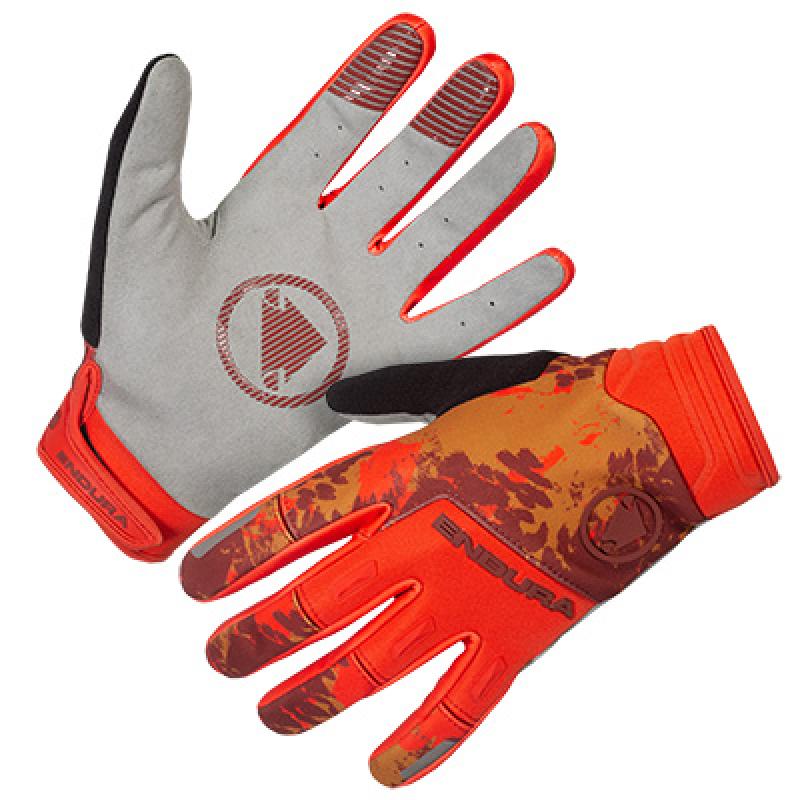 ENDURA | Guantes Largos Cortavientos SingleTrack Rojo - Guantes invernales cortavientos MTB Tejido cortavientos softshell en el revés con protección en nudillos y con forro suave interno Tejido