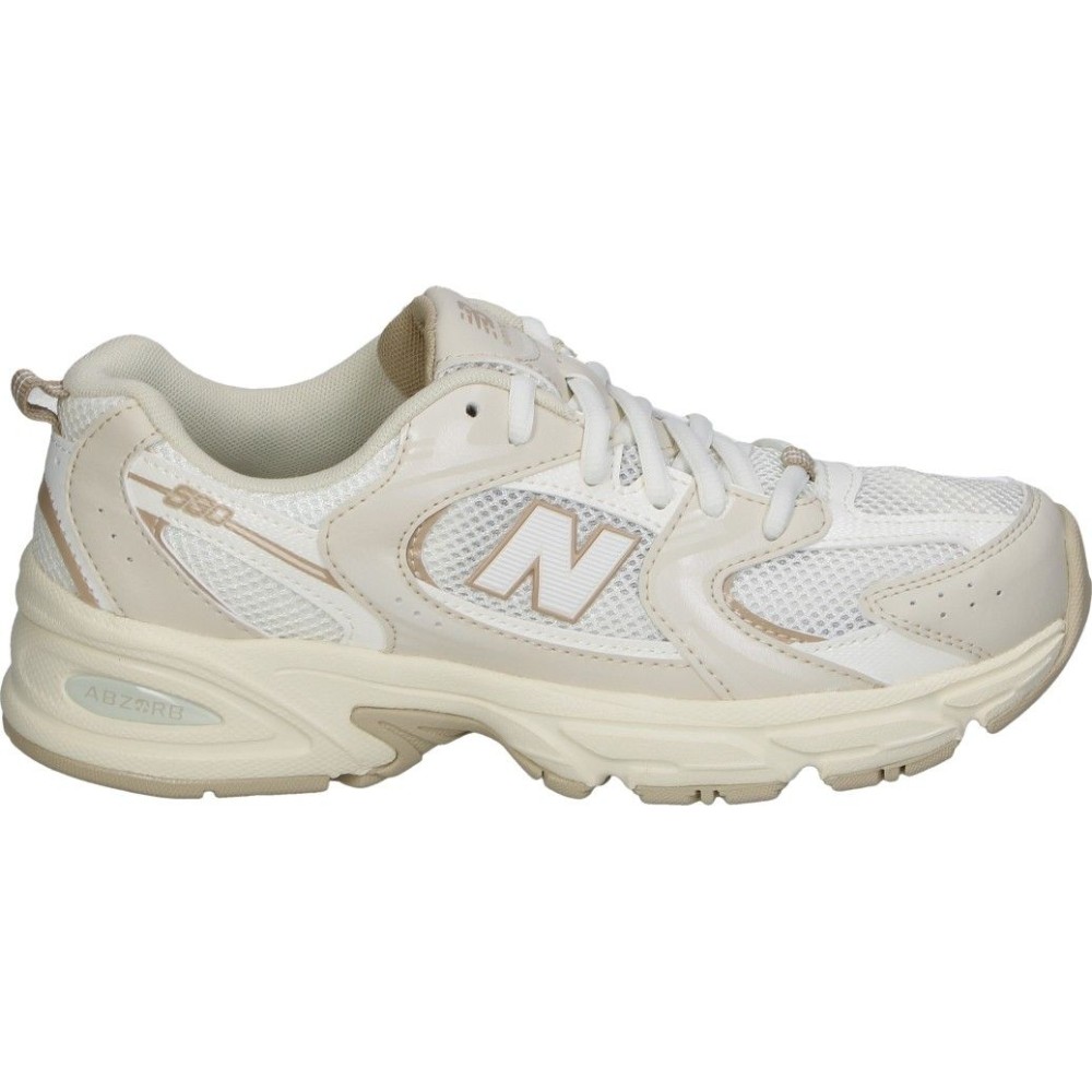 NEW BALANCE | Deportivas New Balance 530 para Mujer – Zapatilla Casual en Color Beige con Detalles en Blanco – Sneakers con Cordones – Tendencia – Estilosas – Alta Calidad – Moda – Cómodas – Modelo GR530AA
