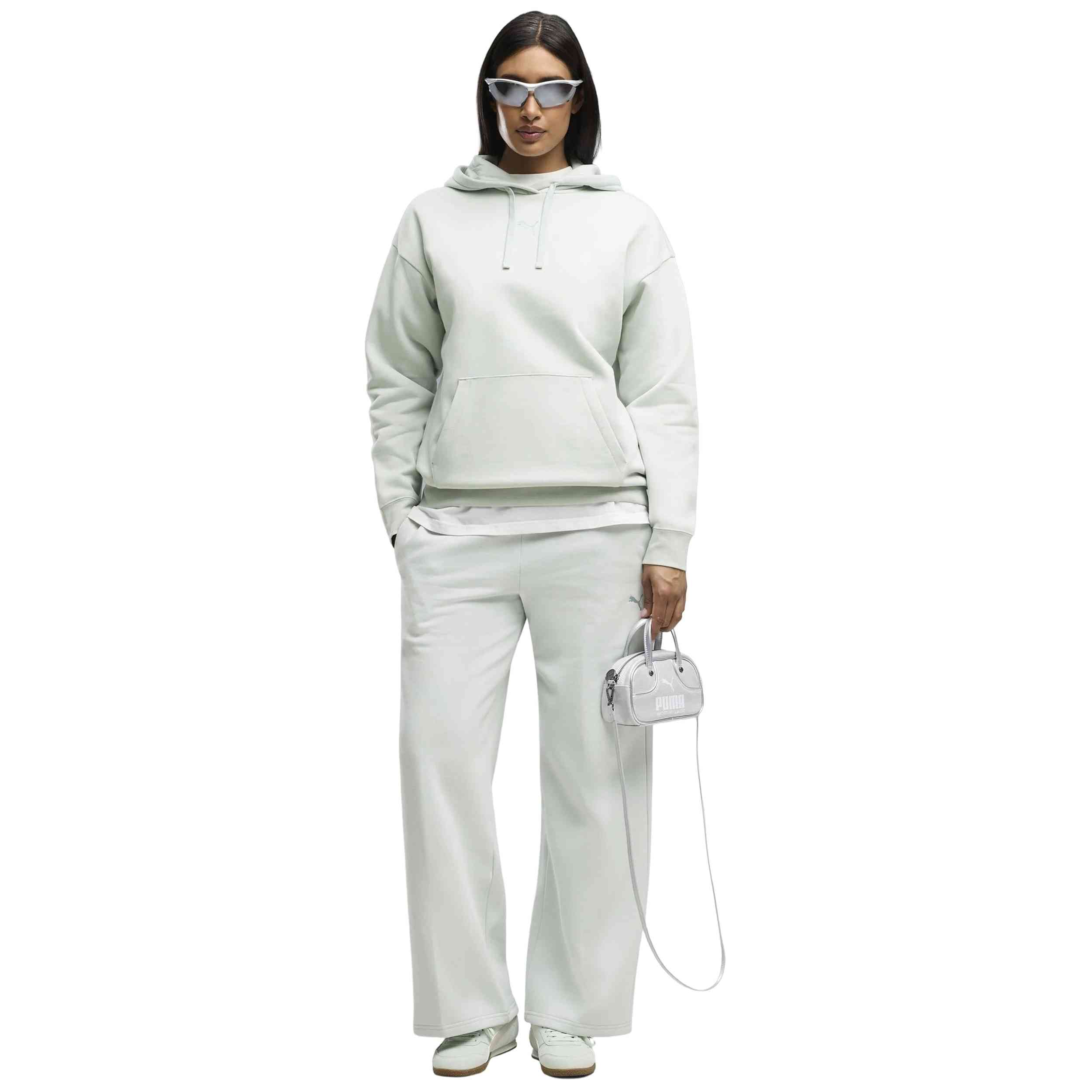 Sudaderas Y Jerseis Puma modelo 692917-29 Ess Centered Cat Logo Relaxed Hoodie Fl en color Verde