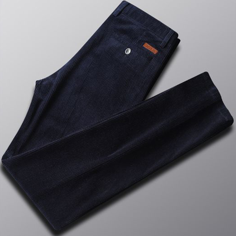 TK Pantalones Casuales Para Hombre De Terciopelo Corduroy Corte Recto Estilo Coreano Marcas Dad Y Business Talla Media Con Cierre De Cremallera