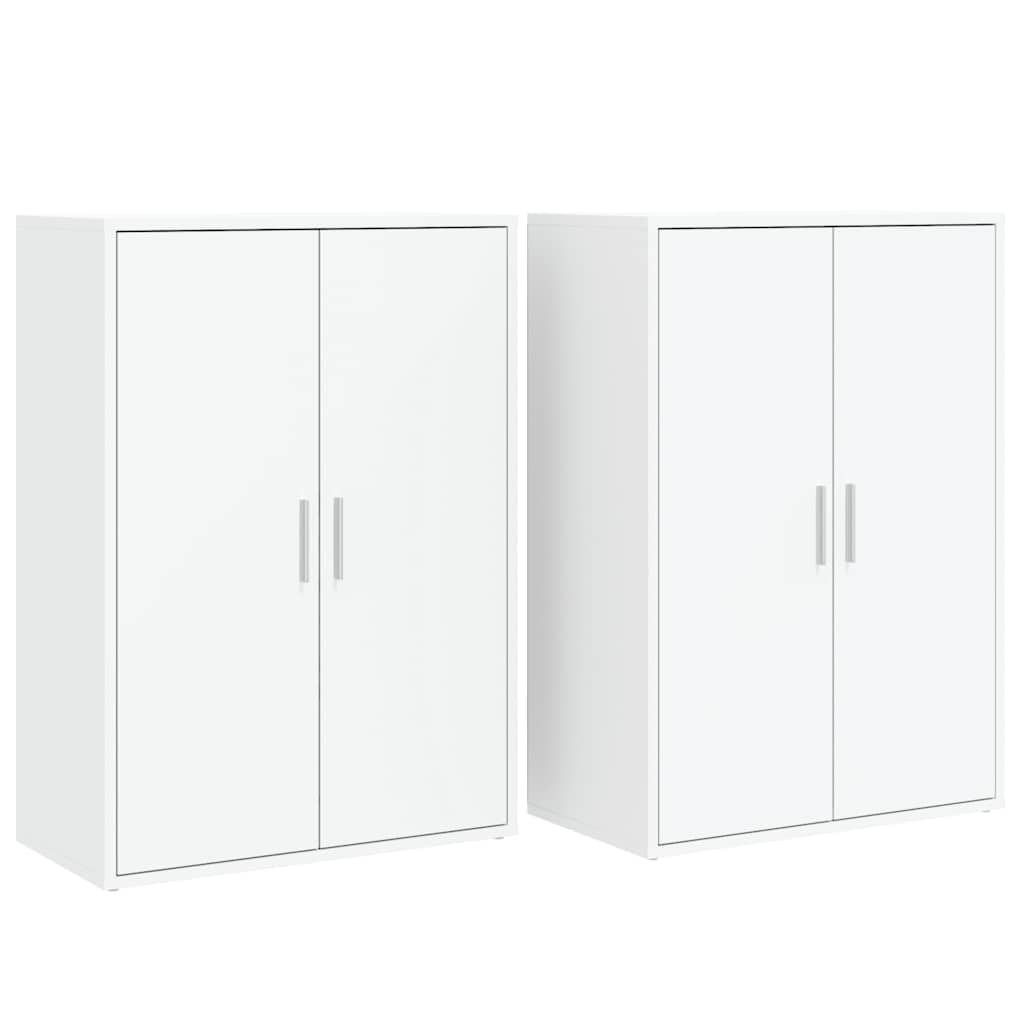 vidaXL Aparadores 2 uds madera de ingeniería 60x31x84 cm en color Roble ahumado/Marrón roble/Blanco y más