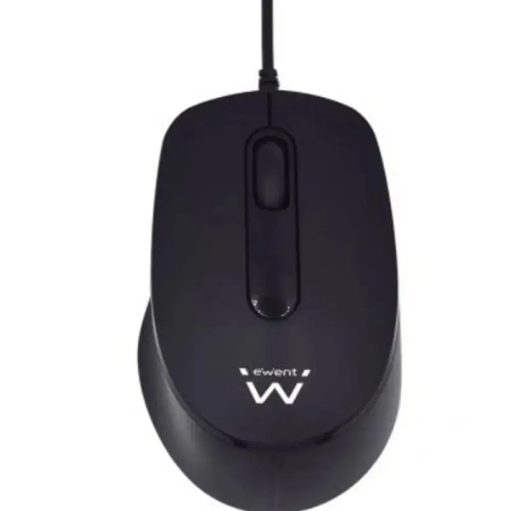 Ewent - Ratón USB ambidiestro 1000 DPI clic silencioso EW3159 para oficina y uso diario negro
