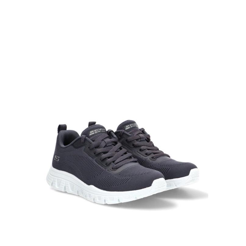 Zapatillas Casual Skechers - Mujer - Suela Plana - Modelo 117700 - Color Marino