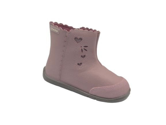 Botas Altas De Piel Lavable Barefoot Para Niñas, Marca Titanitos, En Color Rosa. Titanitos Rosario