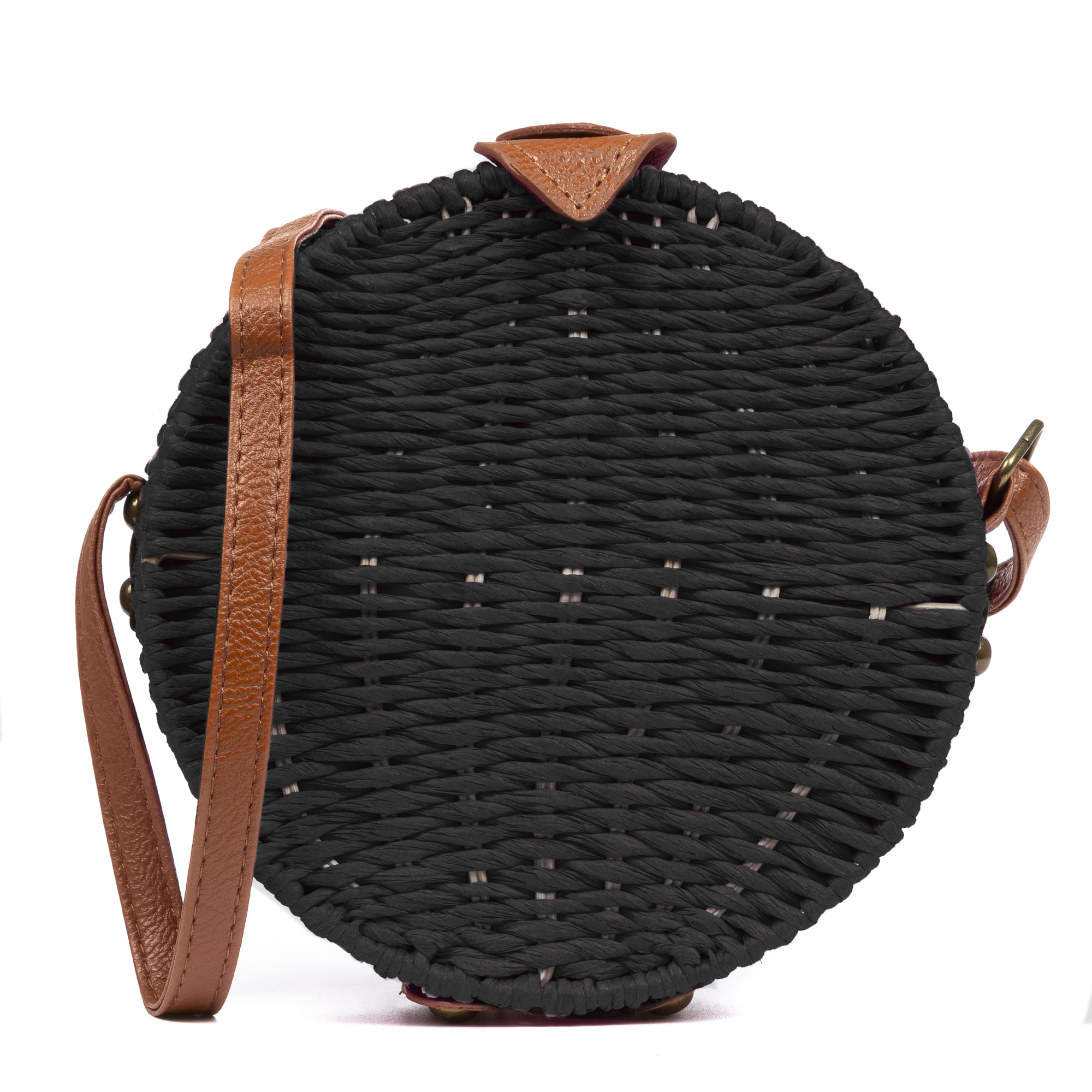 Iria Quintana. Cuneo Bolso bandolera Mujer. Tejido Paja Piel Sintética PU .