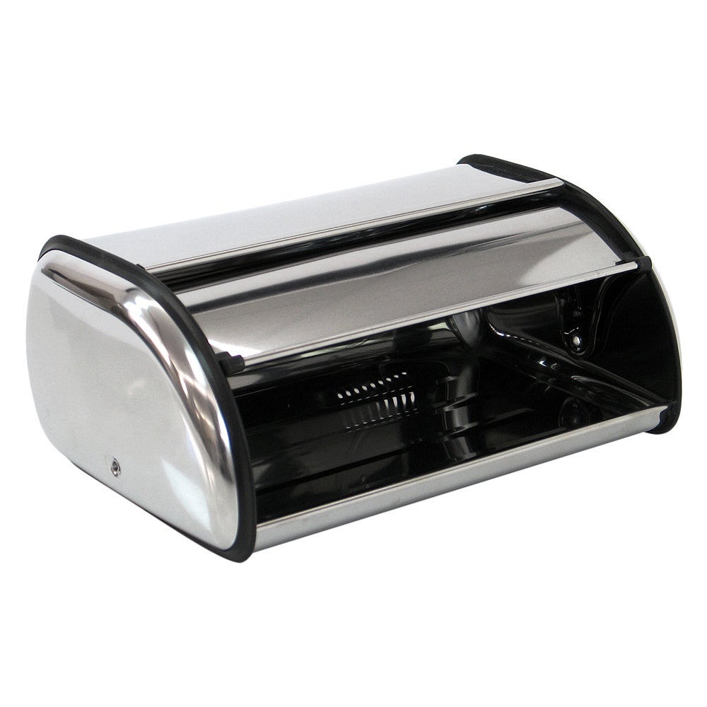 Panera de acero inoxidable con tapa de protección de 24x35x15 cm Conserva tus productos de panadería crujientes. Un accesorio de almacenaje para la cocina que resulta elegante y duradero. CasaSelección