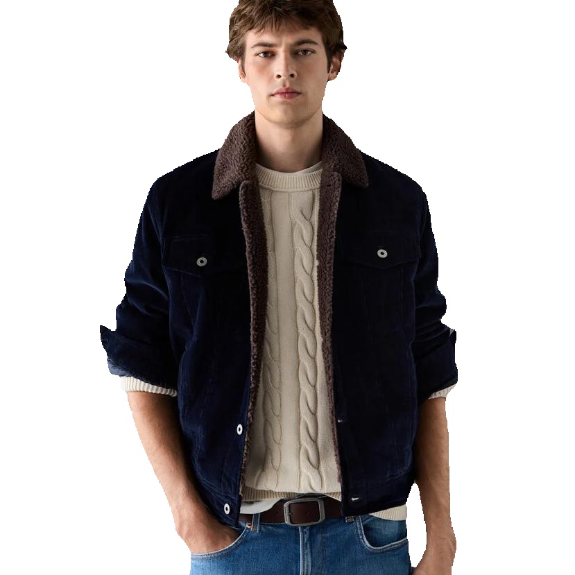 Pepe Jeans - Cazadora Bamford de pana marino para hombre estilo clásico resistente y cómoda