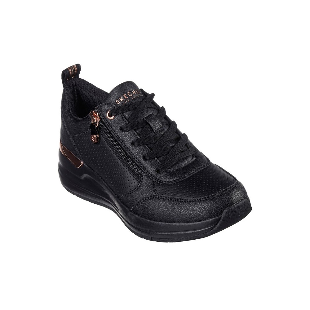 Sneakers Skechers Billion 2 Fine Shine Mujer Negro-negro
